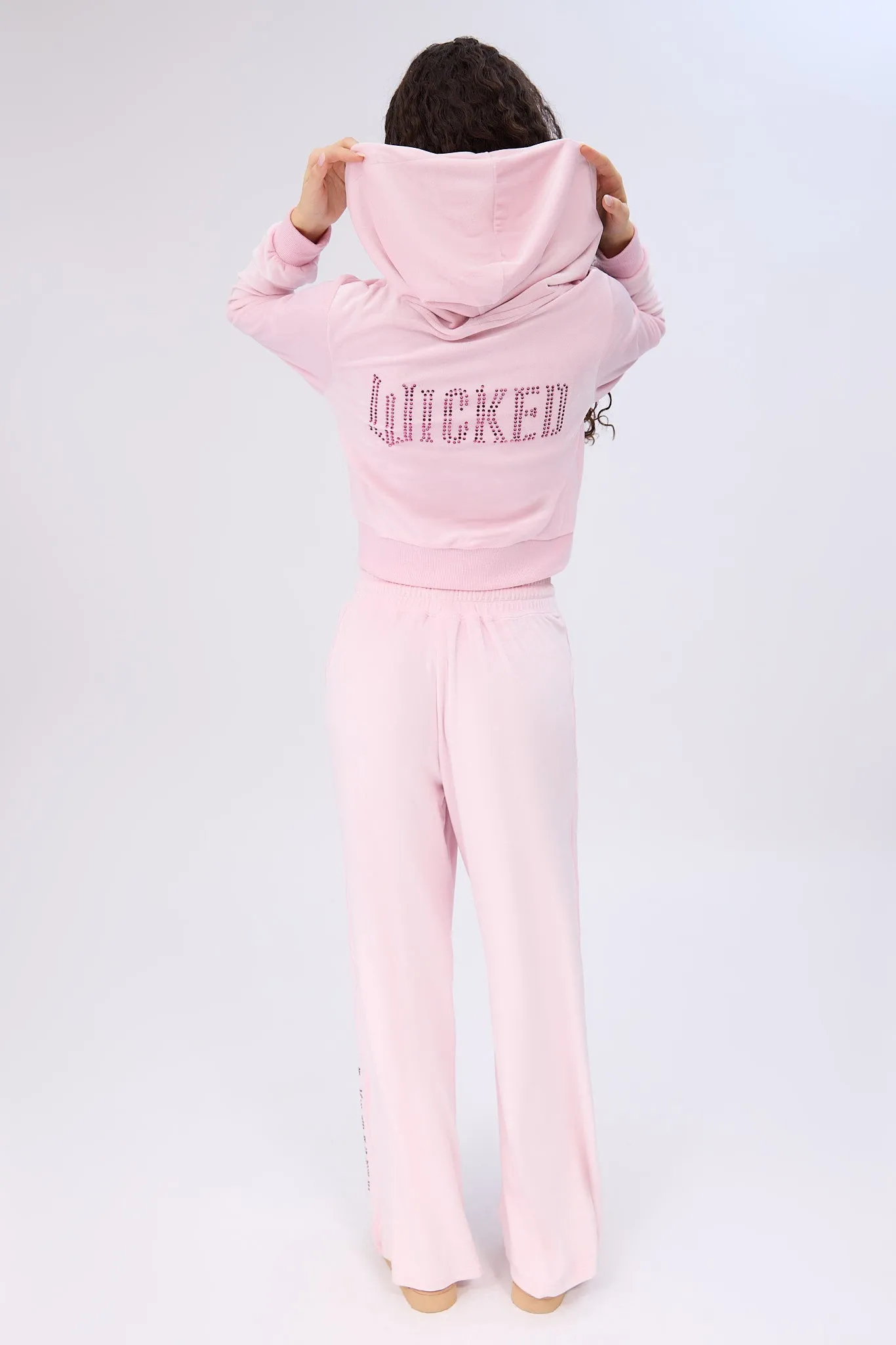 Wicked Rhinestones Velour Zip-Up Hoodie And Sweatpants 2-Piece Set sold by Bluenotes product image thumbnail 2