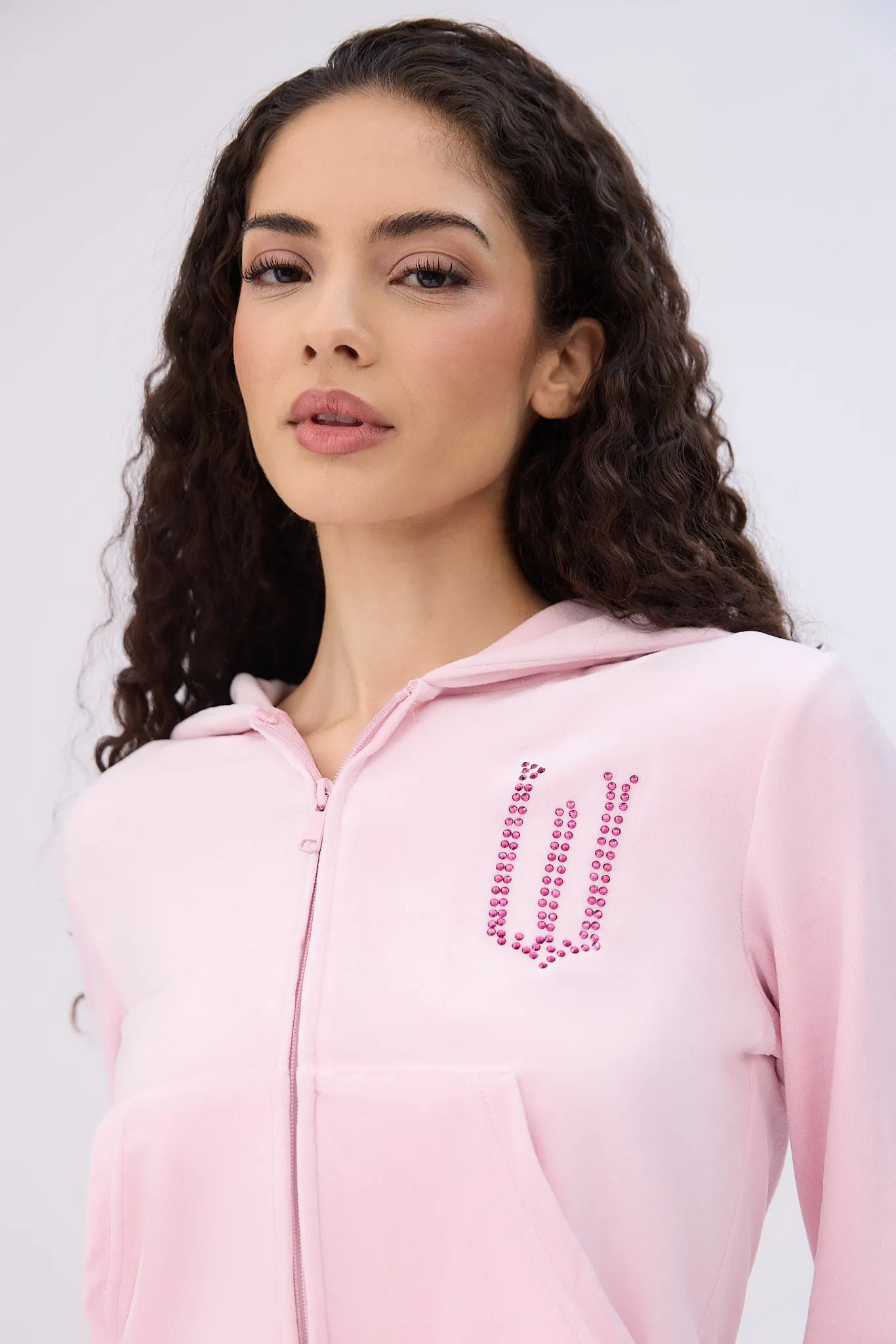 Wicked Rhinestones Velour Zip-Up Hoodie And Sweatpants 2-Piece Set sold by Bluenotes product image thumbnail 3