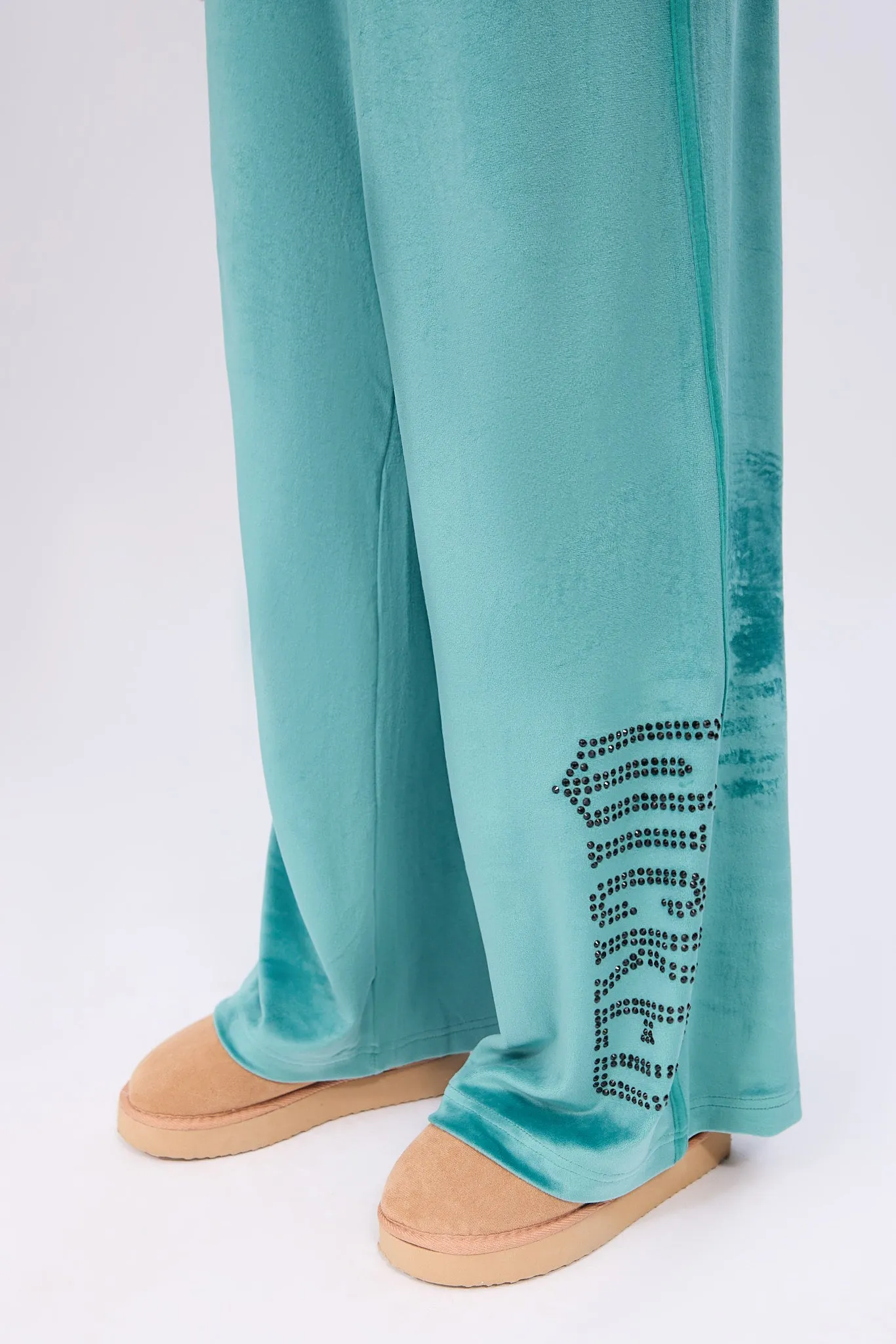 Wicked Rhinestones Velour Zip-Up Hoodie And Sweatpants 2-Piece Set sold by Bluenotes product image thumbnail 4