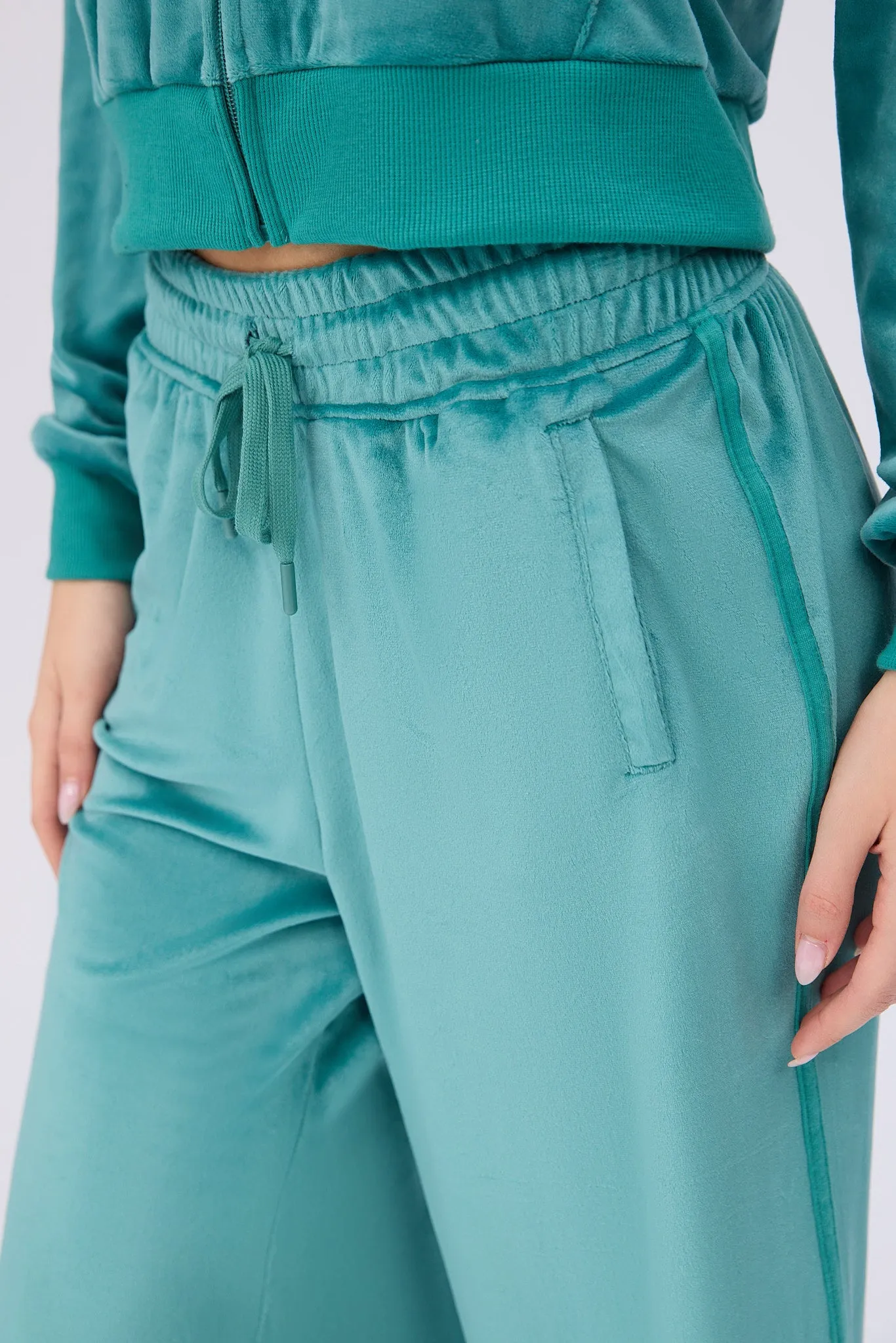 Wicked Rhinestones Velour Zip-Up Hoodie And Sweatpants 2-Piece Set sold by Bluenotes product image thumbnail 5