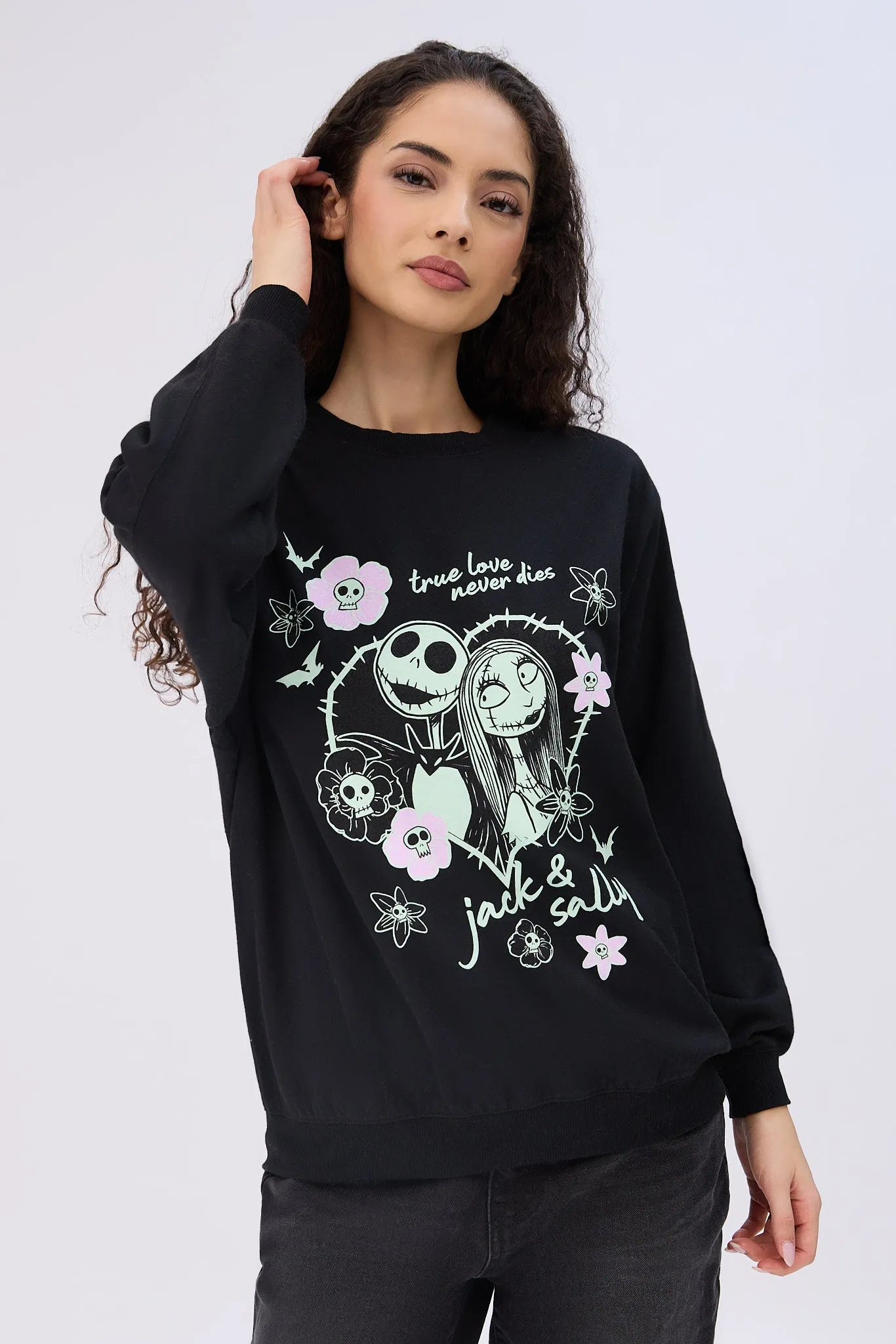The Nightmare Before Christmas Graphic Crew Neck Sweatshirt sold by Bluenotes