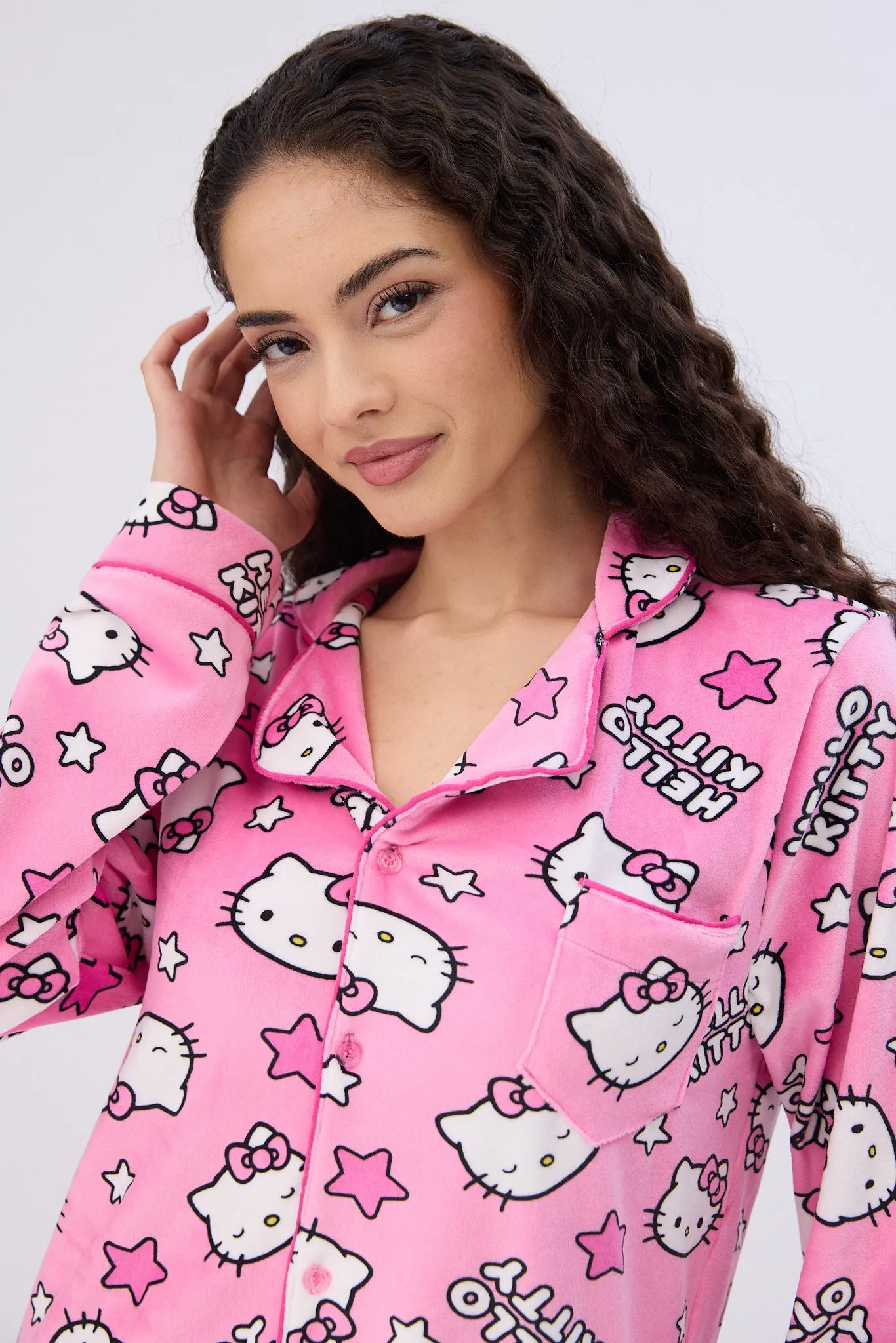 Hello Kitty Velour Pajama Dad Shirt And Pants Set sold by Bluenotes product image thumbnail 2