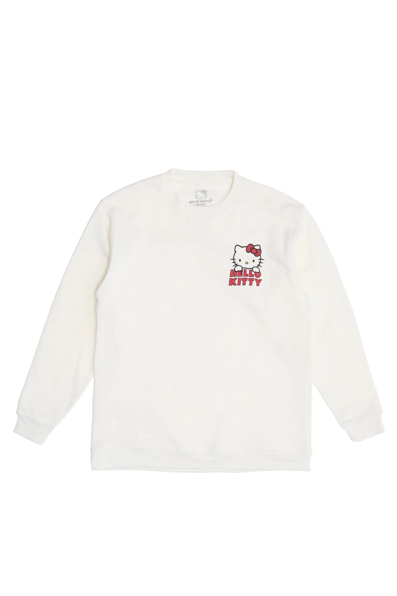 Hello Kitty Graphic Glitter Crew Neck Sweatshirt sold by Bluenotes