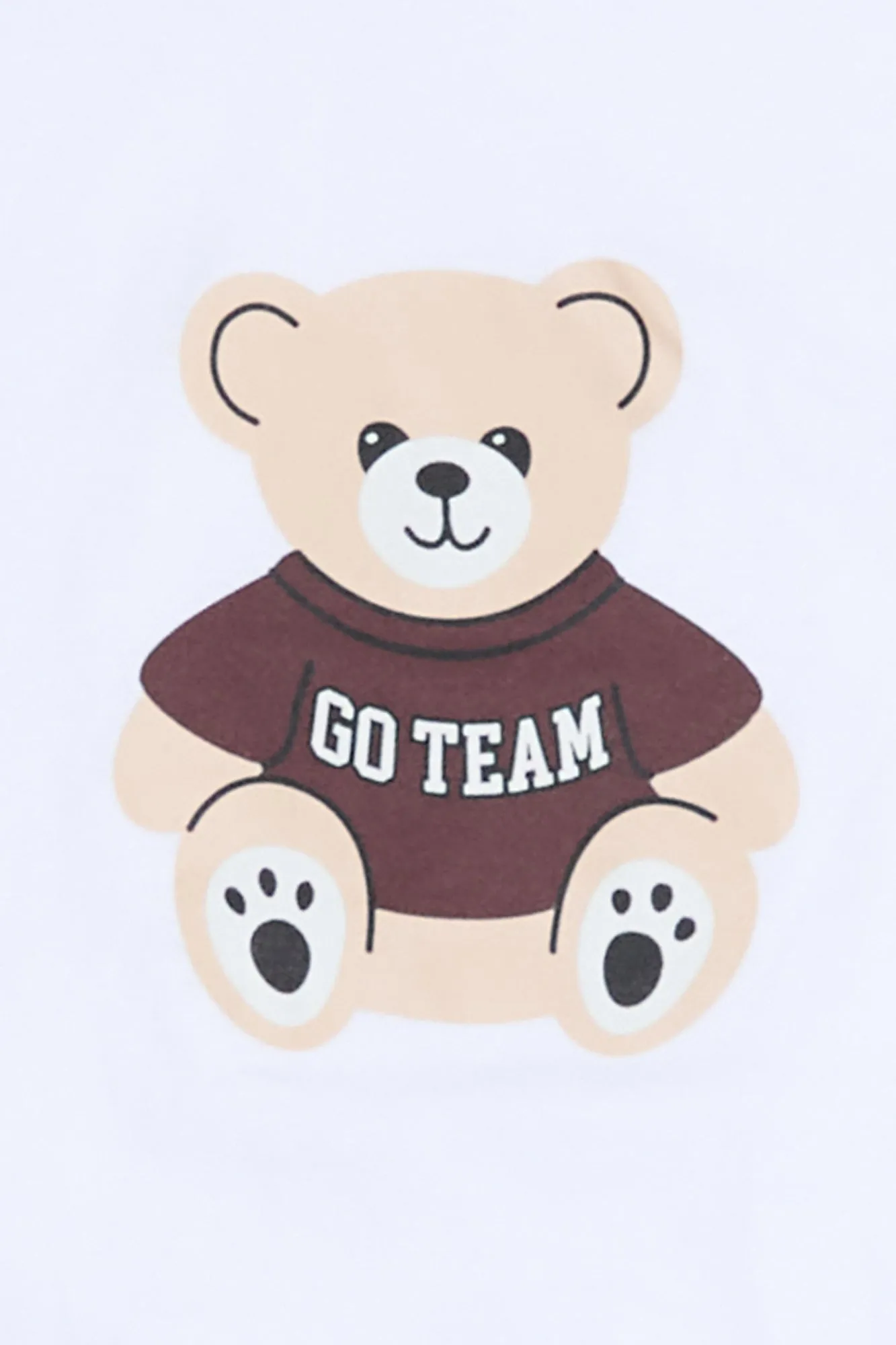 Teddy Bear Go Team Graphic Boyfriend Tee sold by Bluenotes product image thumbnail 2
