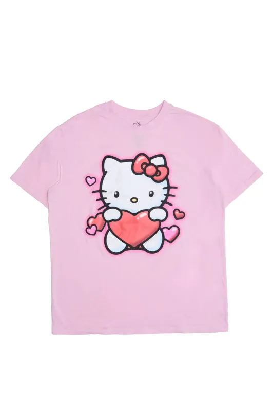 Hello Kitty Hearts Puff Print Graphic Relaxed Tee sold by Bluenotes