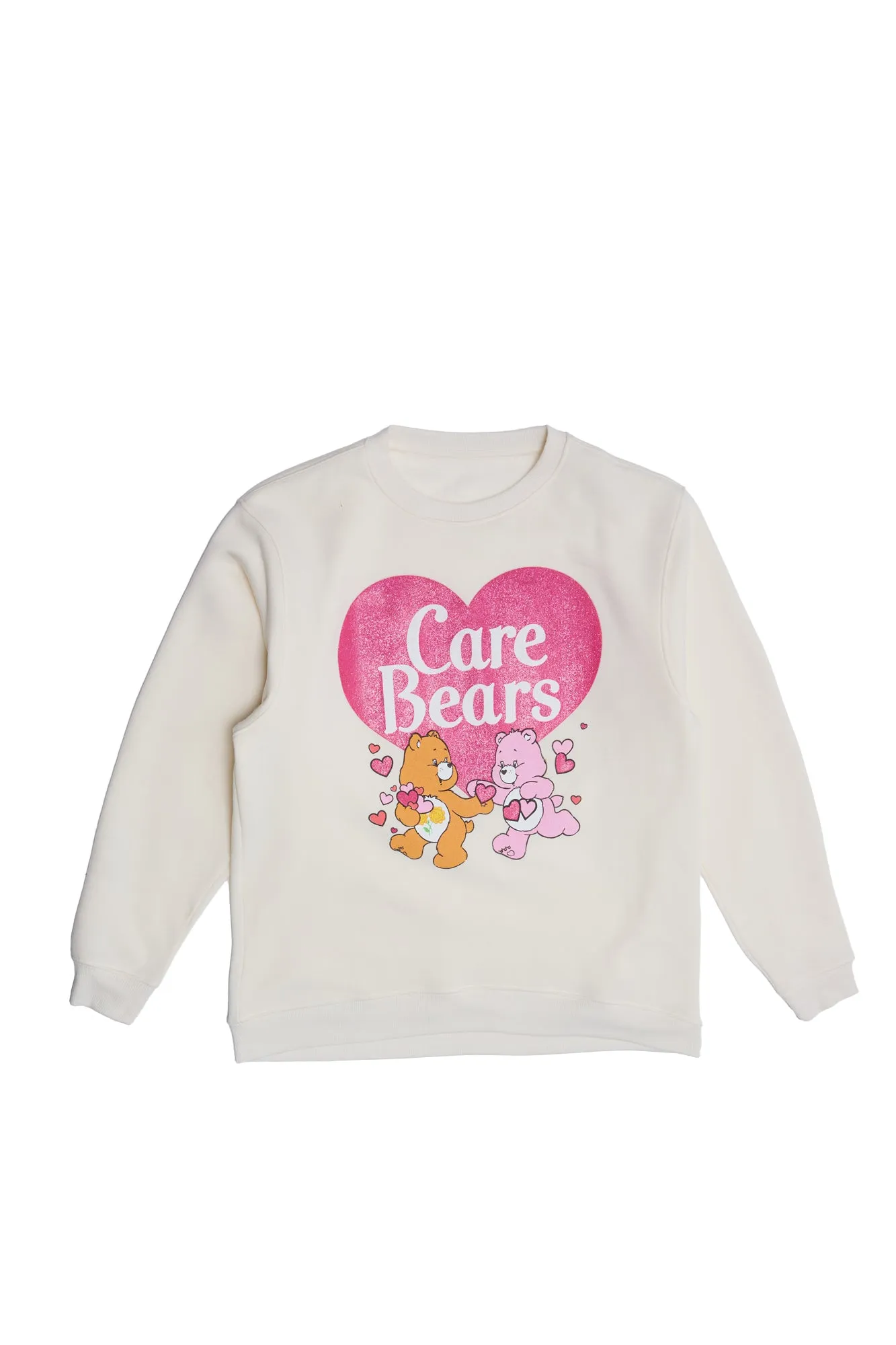 Care Bears Heart Graphic Glitter Crew Neck Sweatshirt sold by Bluenotes