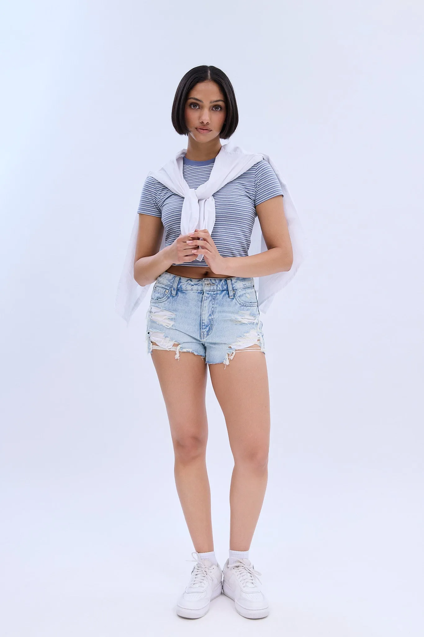 AERO High Rise Vintage Denim Shorty sold by Bluenotes product image thumbnail 4