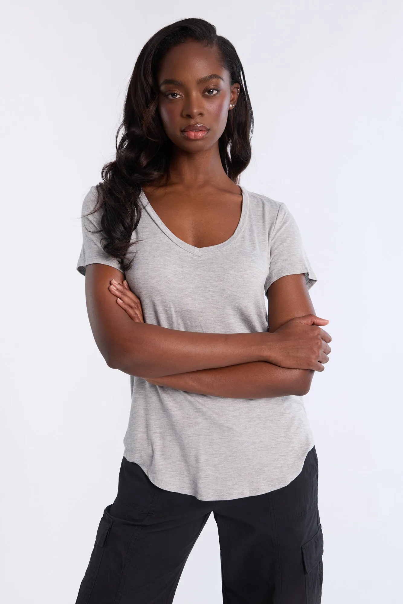 Short Sleeve V-Neck Relaxed Tee sold by Bluenotes