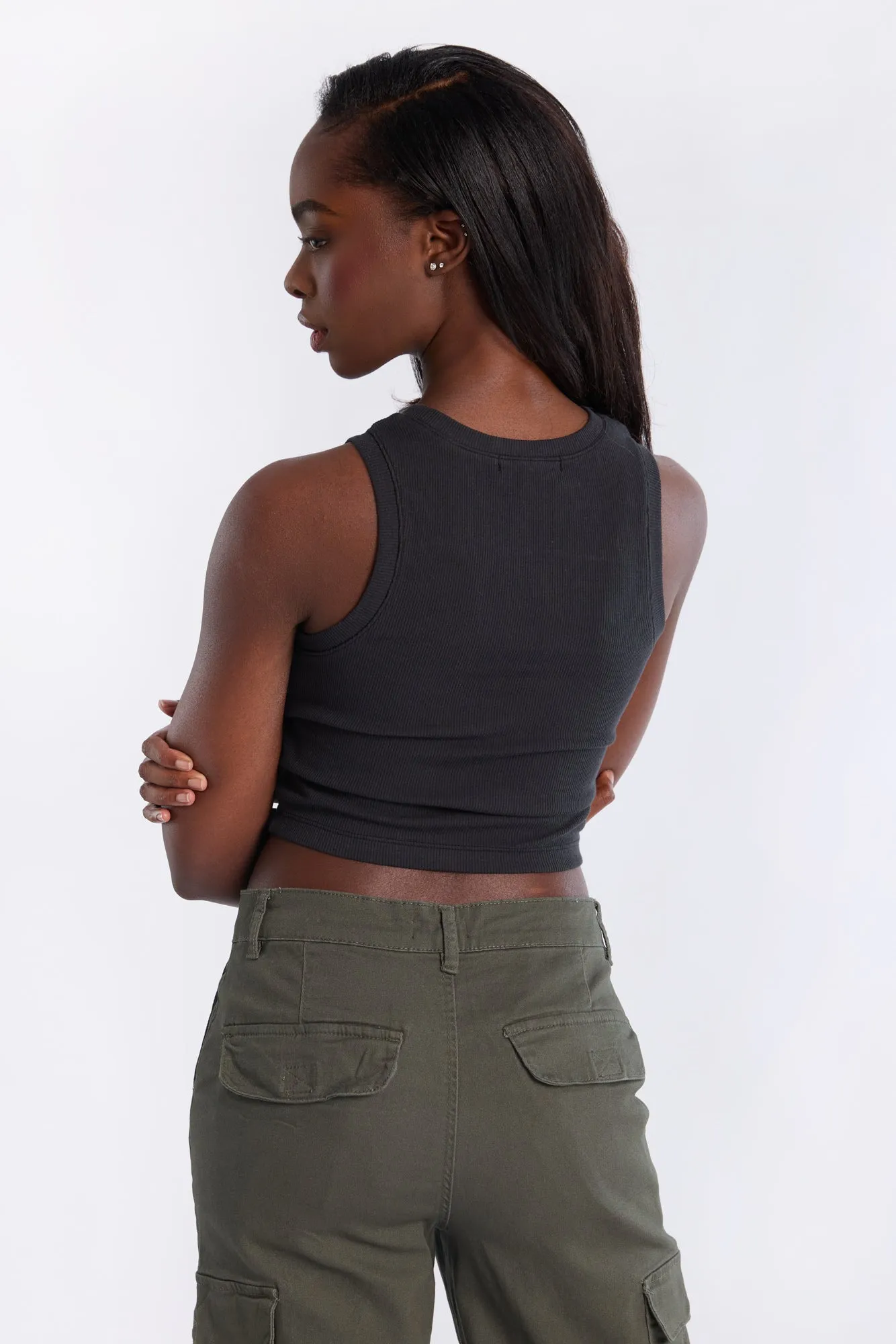 AERO Ribbed High Neck Tank Top sold by Bluenotes product image thumbnail 4