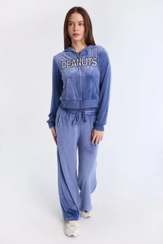 Peanuts Charlie Brown Velour Zip-Up Hoodie And Sweatpants 2-Piece Set sold by Bluenotes