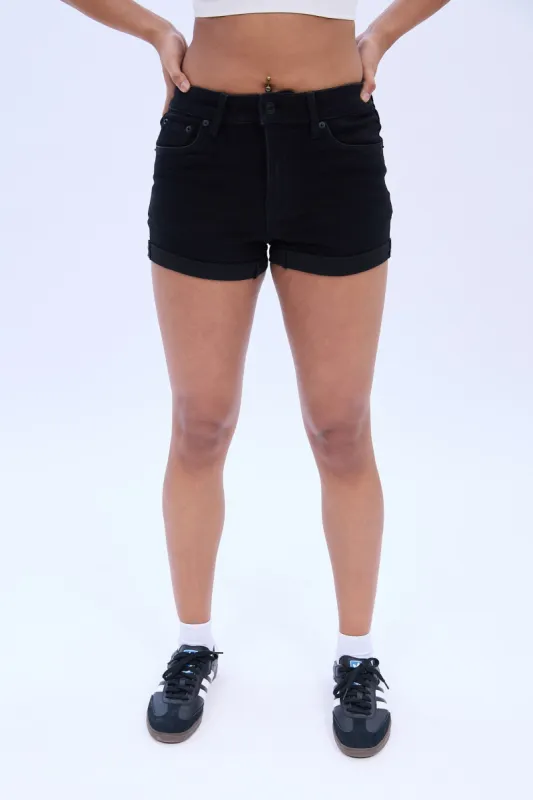 AERO High Rise Midi Denim Short sold by Bluenotes