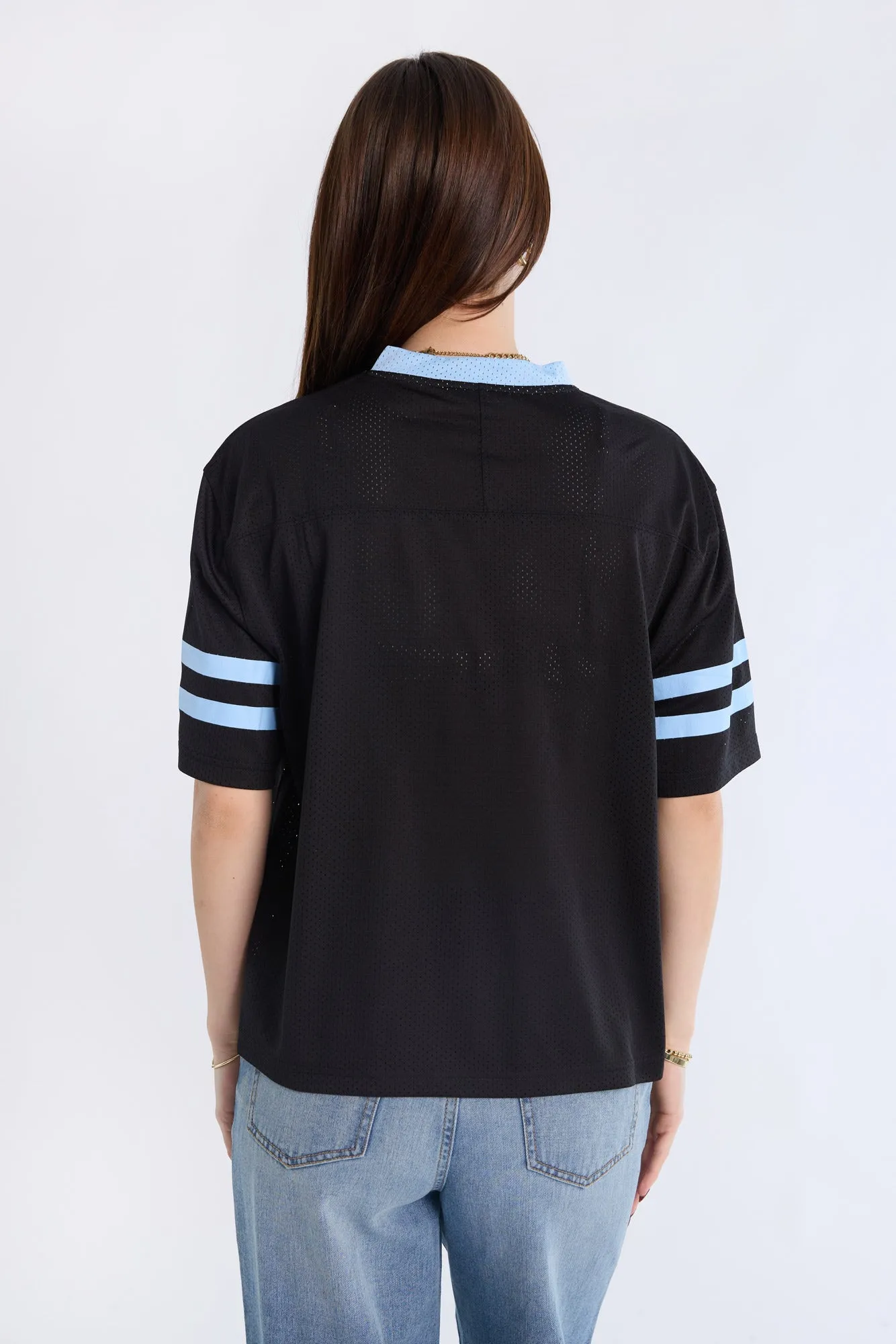 Graphic Short Sleeve V-Neck Mesh Jersey sold by Bluenotes product image thumbnail 4