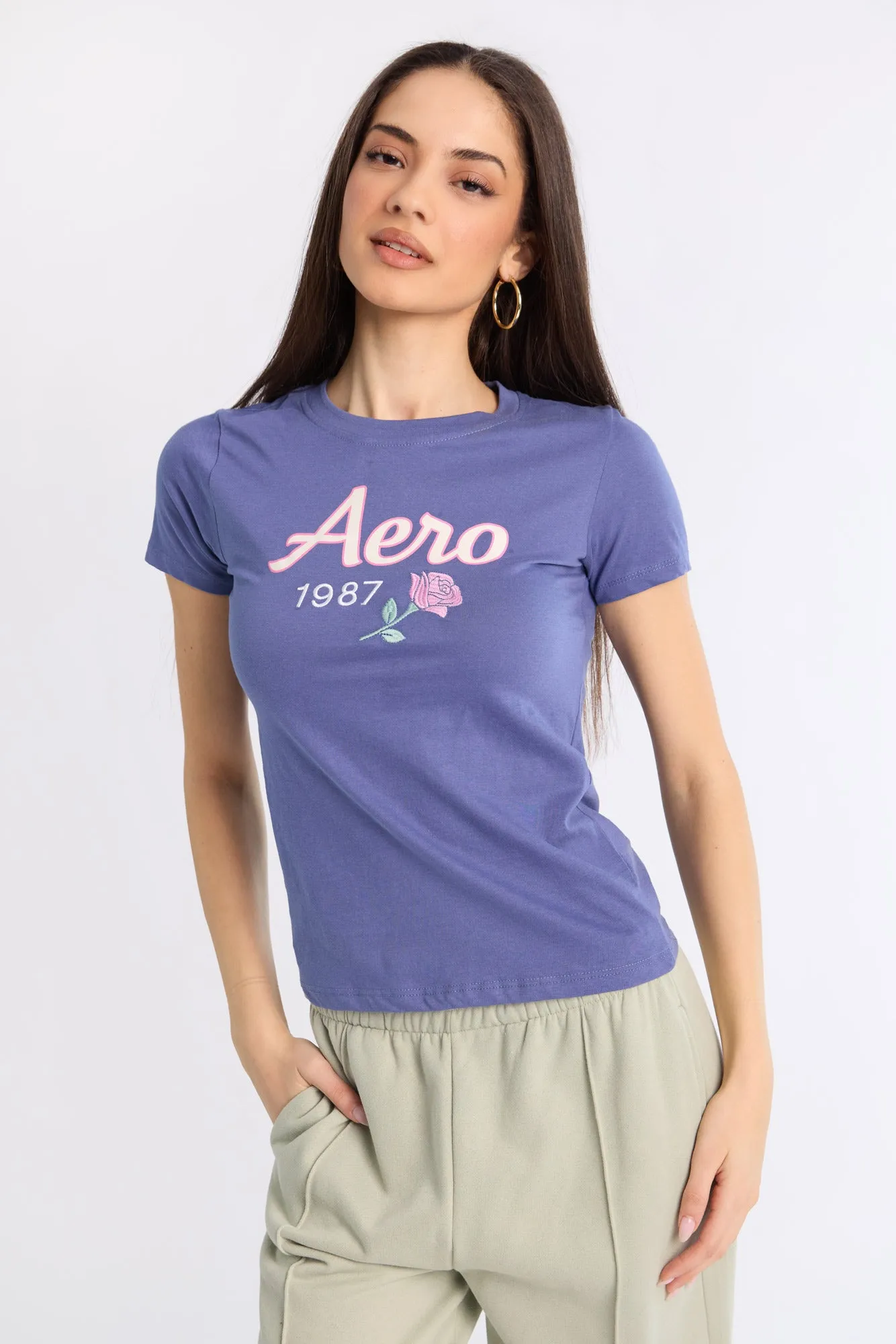 AERO Flower Embroidered GraphicClassic Tee sold by Bluenotes