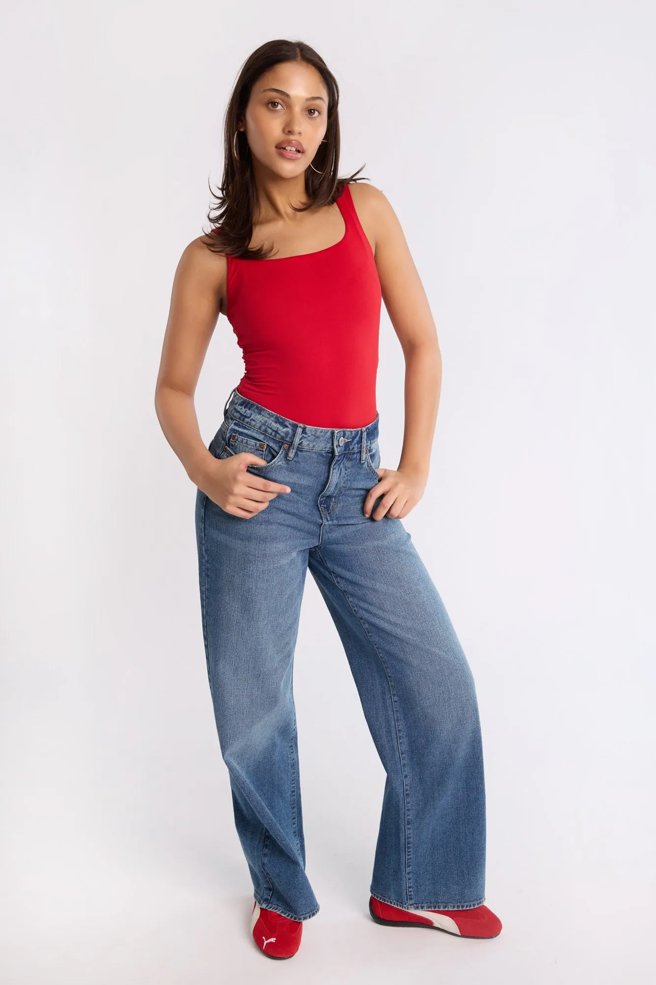 Super Soft Square Neck Open-Back Bodysuit sold by Bluenotes product image thumbnail 4