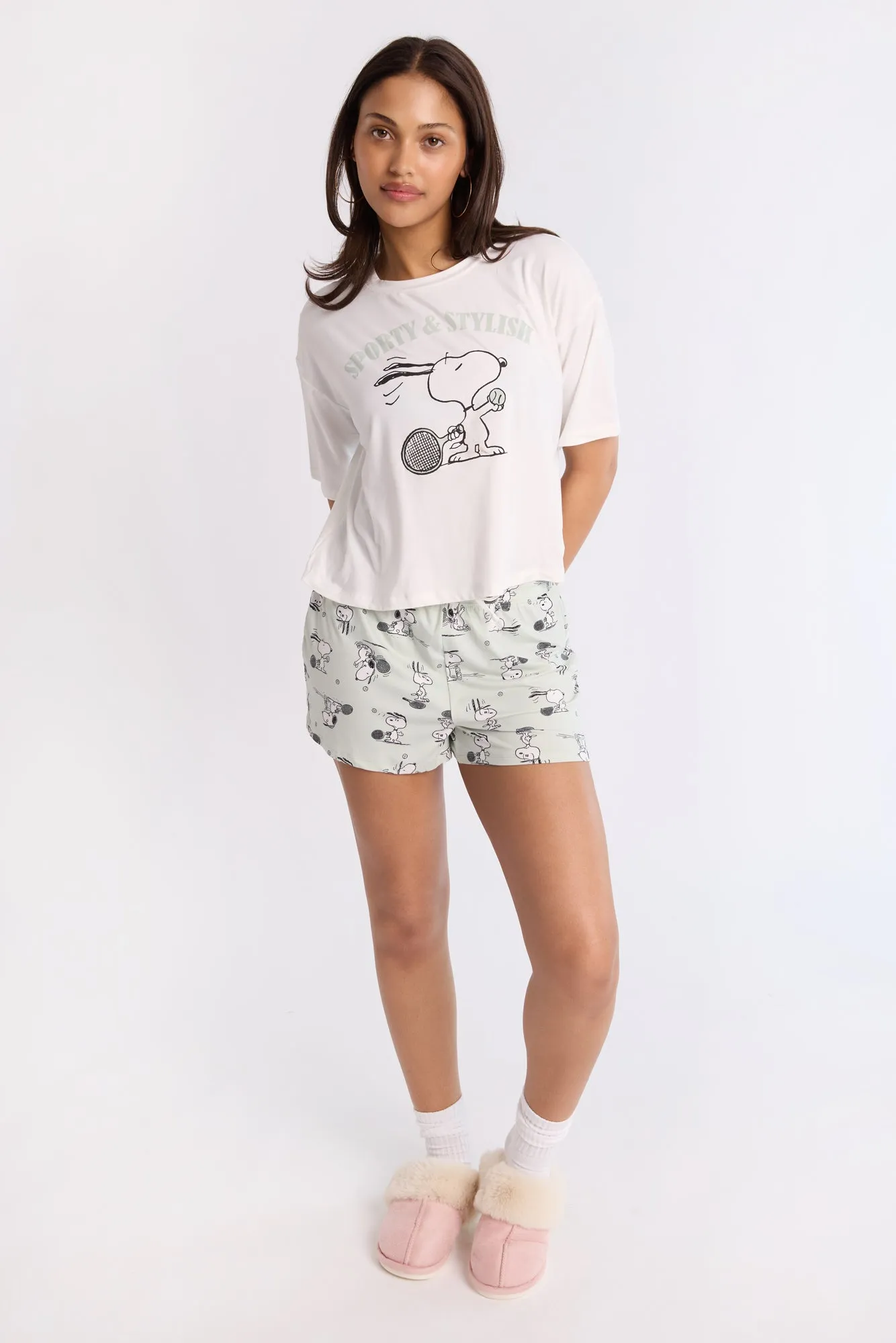 Peanuts Snoopy Super Soft Pajama Tee And Shorts 2-Piece Set sold by Bluenotes product image thumbnail 5