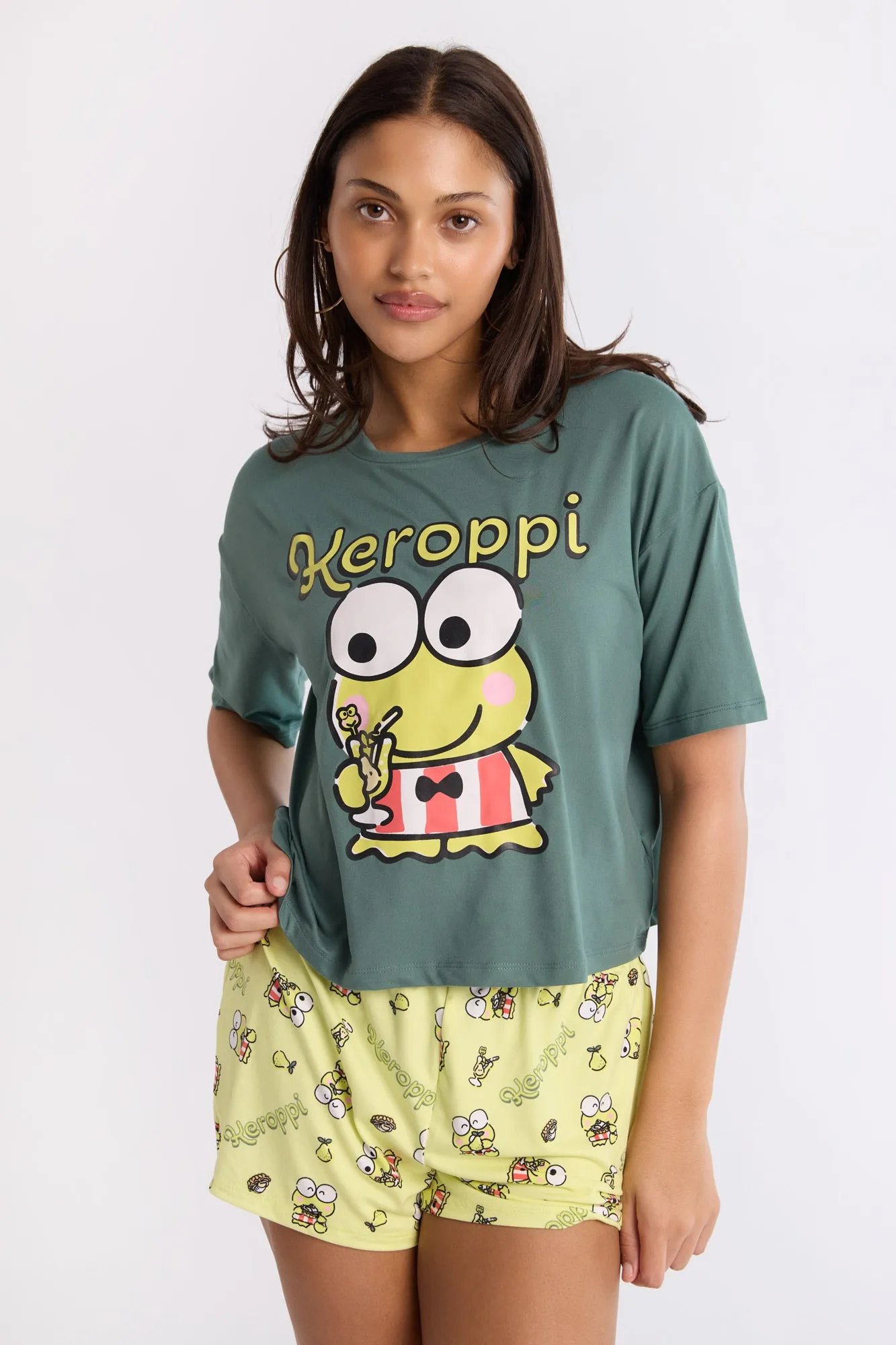 Keroppi Super Soft Pajama Tee And Shorts 2-Piece Set sold by Bluenotes