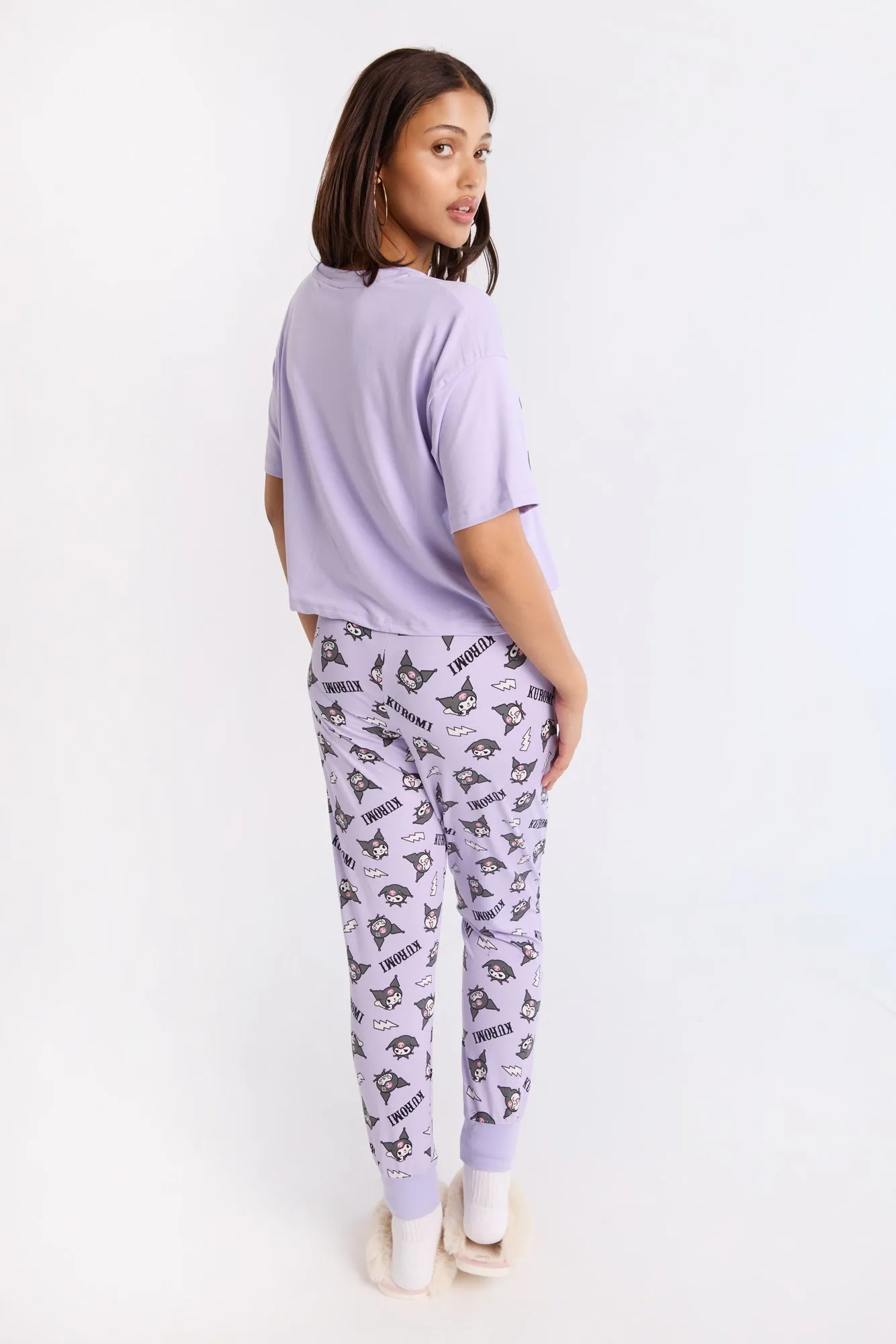 Kuromi Super Soft Pajama Tee And Jogger 2-Piece Set sold by Bluenotes product image thumbnail 4