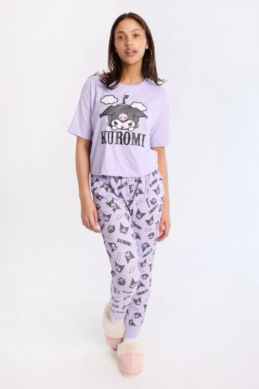 Kuromi Super Soft Pajama Tee And Jogger 2-Piece Set sold by Bluenotes