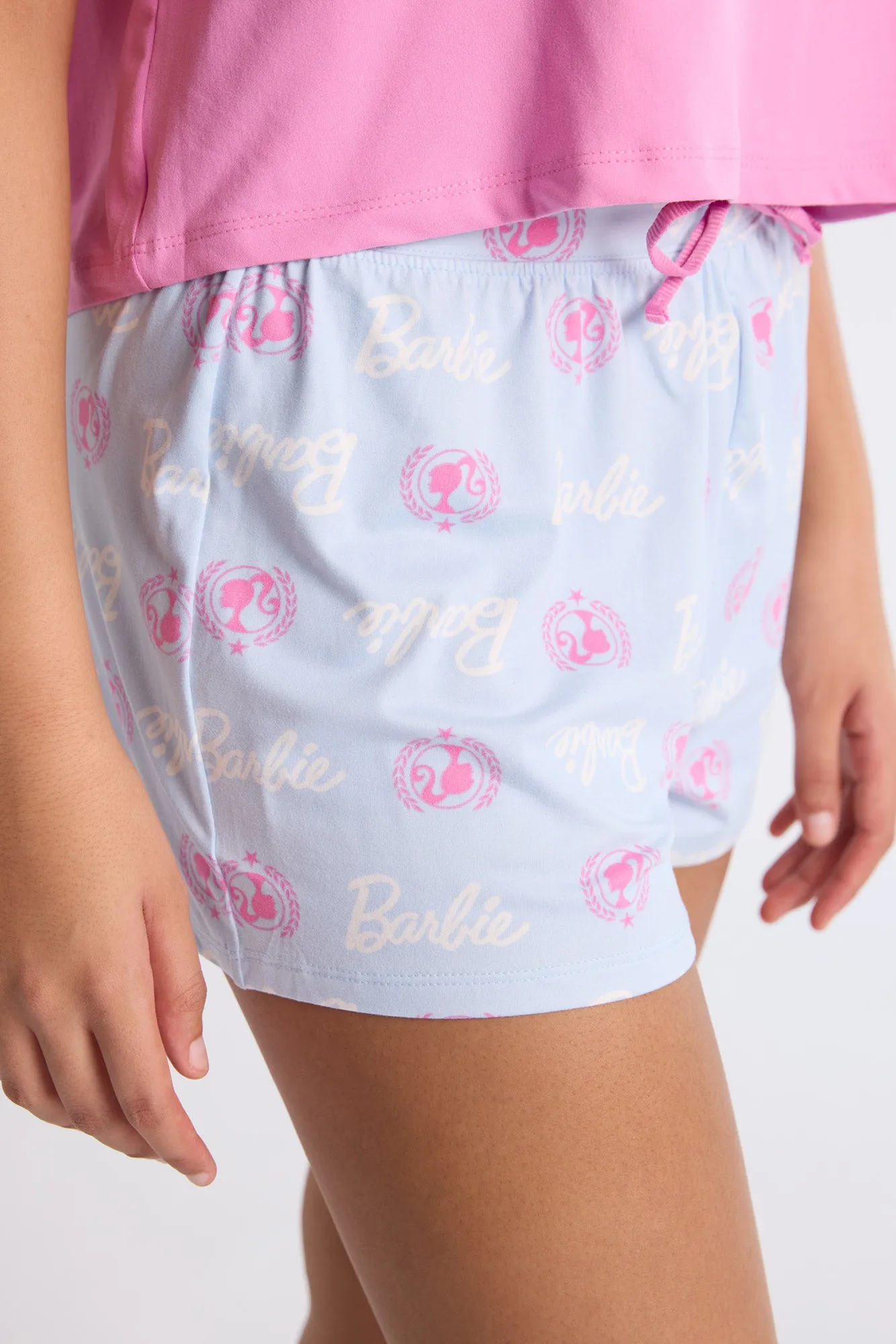 Barbie Super Soft Pajama Tee And Shorts 2-Piece Set sold by Bluenotes product image thumbnail 3