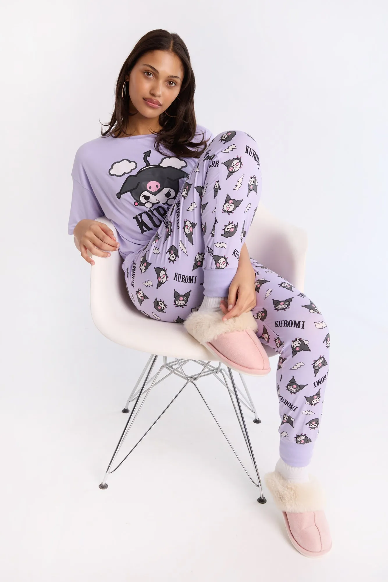 Kuromi Super Soft Pajama Tee And Jogger 2-Piece Set sold by Bluenotes product image thumbnail 5