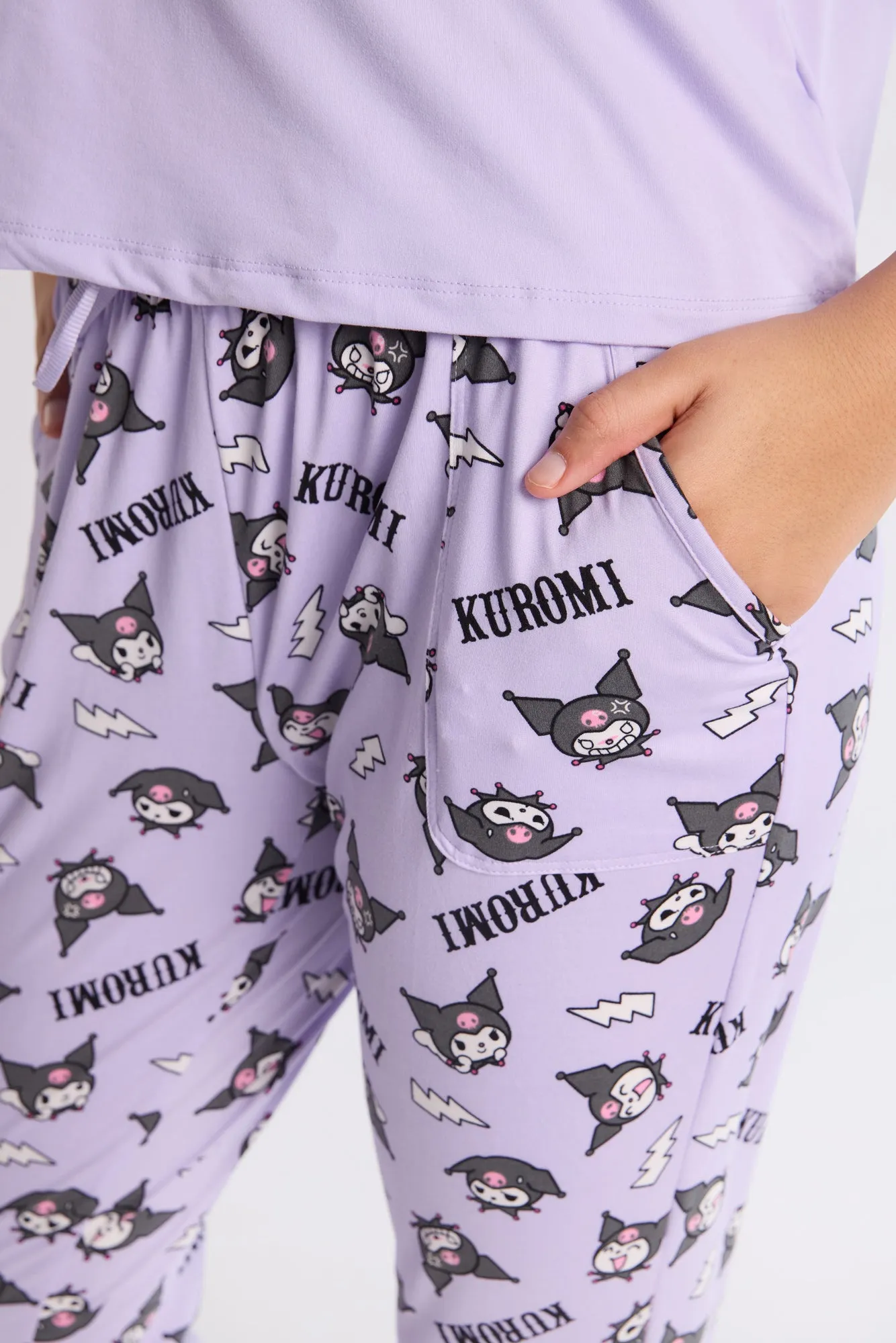Kuromi Super Soft Pajama Tee And Jogger 2-Piece Set sold by Bluenotes product image thumbnail 3