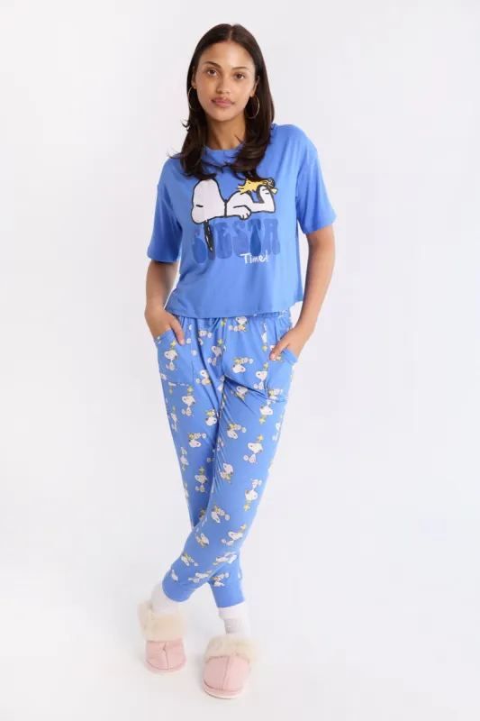 Peanuts Snoopy Super Soft Pajama Tee And Jogger 2-Piece Set sold by Bluenotes