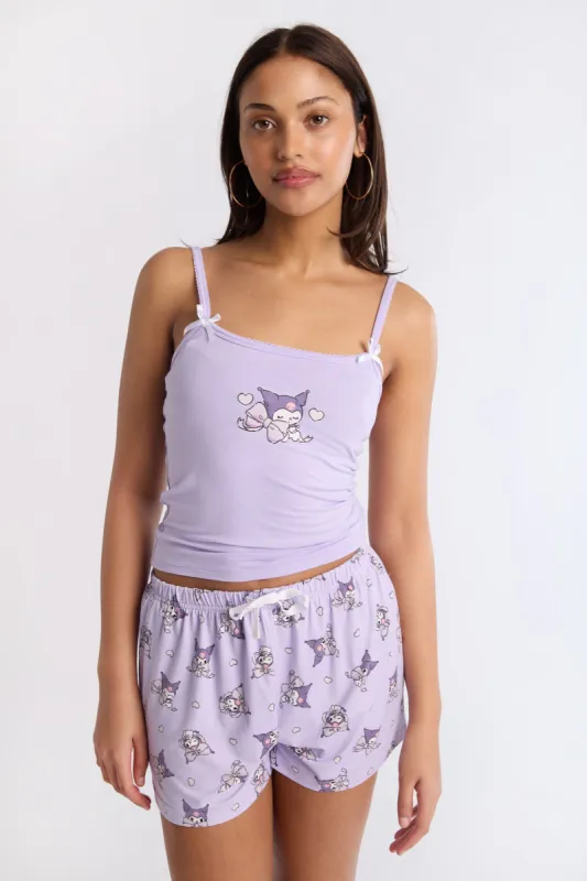 Kuromi Super Soft Pajama Tank Top And Shorts 2-Piece Set sold by Bluenotes