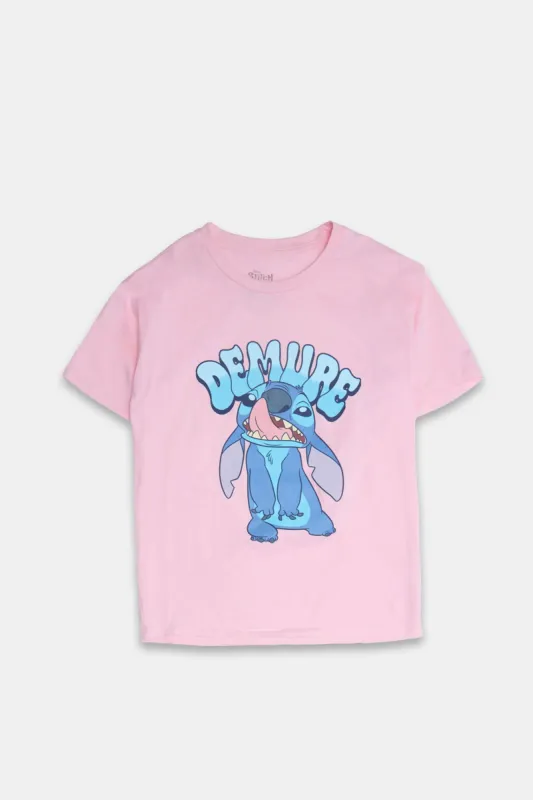Stitch Demure Graphic Boyfriend Tee sold by Bluenotes