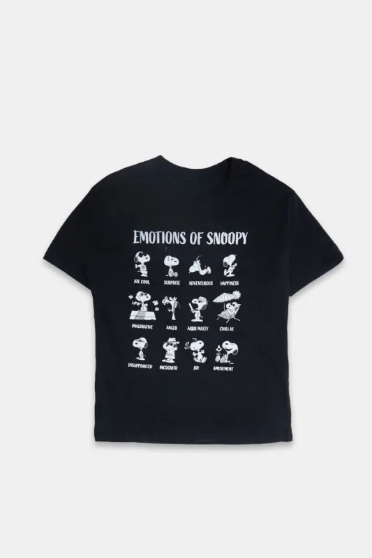 Peanuts Emotions of Snoopy Graphic Boyfriend Tee sold by Bluenotes