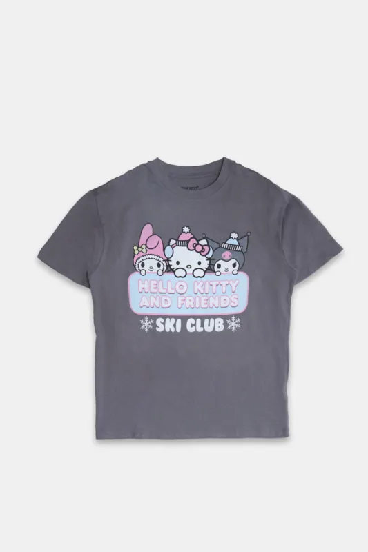 Hello Kitty And Friends Ski Graphic Boyfriend Tee sold by Bluenotes