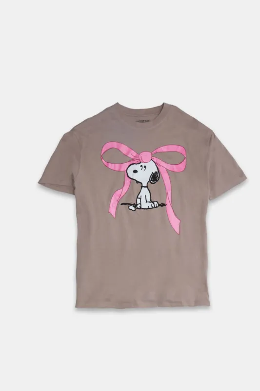 Peanuts Snoopy Big Bow Graphic Boyfriend Tee sold by Bluenotes