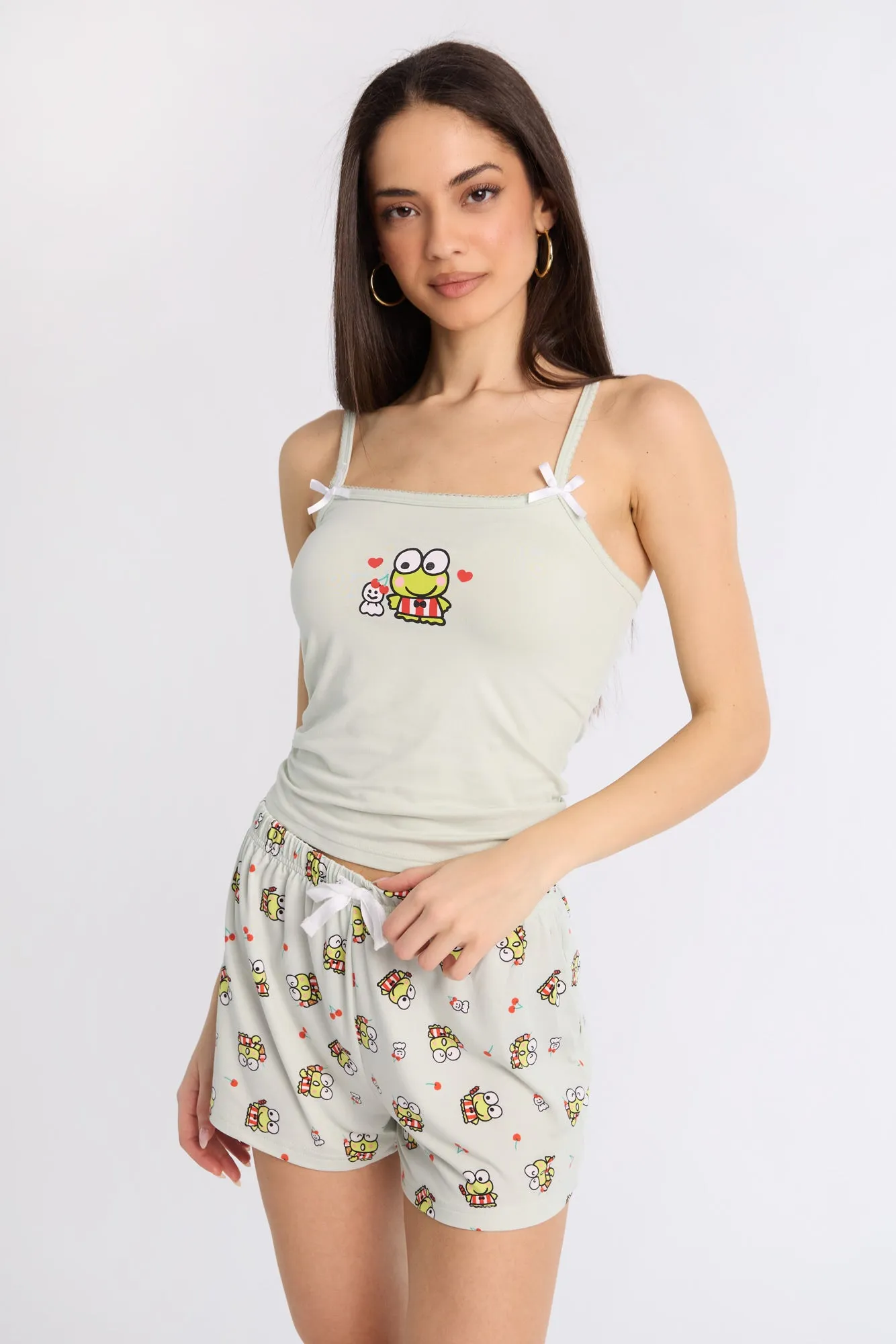 Keroppi Super Soft Pajama Tank Top And Shorts 2-Piece Set sold by Bluenotes