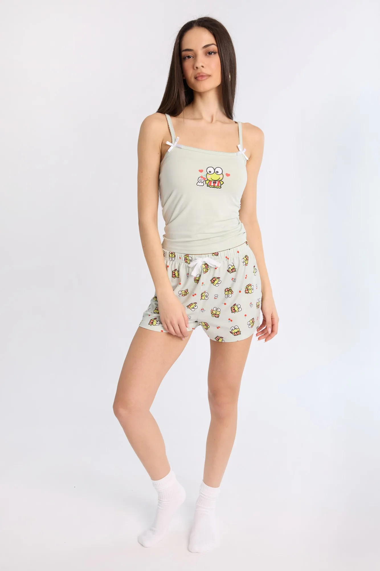 Keroppi Super Soft Pajama Tank Top And Shorts 2-Piece Set sold by Bluenotes product image thumbnail 5