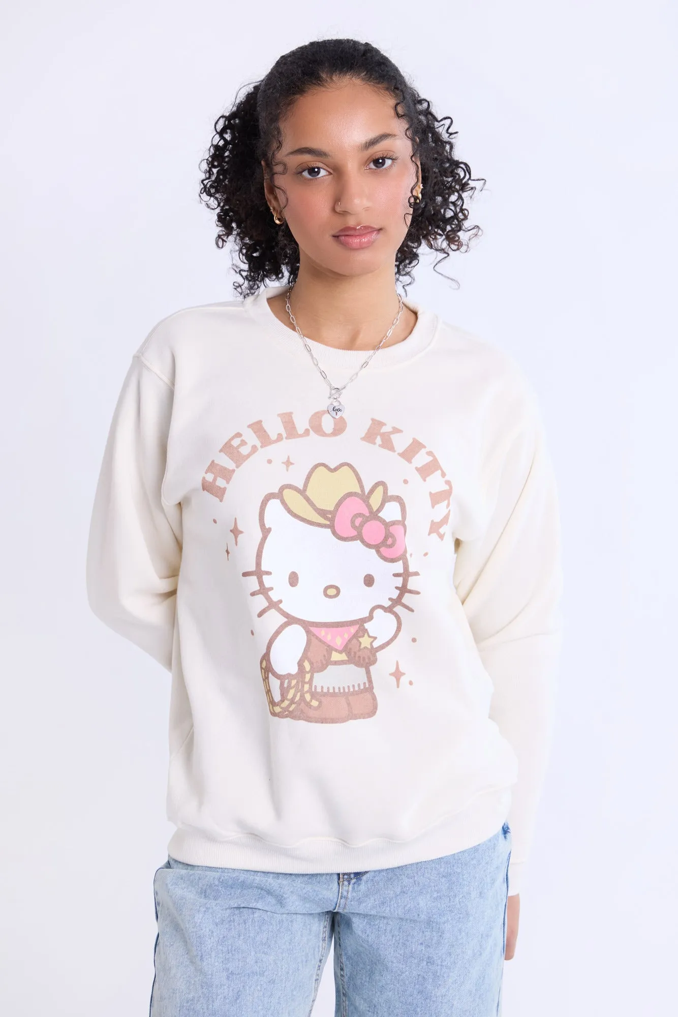 Hello Kitty Western Graphic Crew Neck Sweatshirt sold by Bluenotes