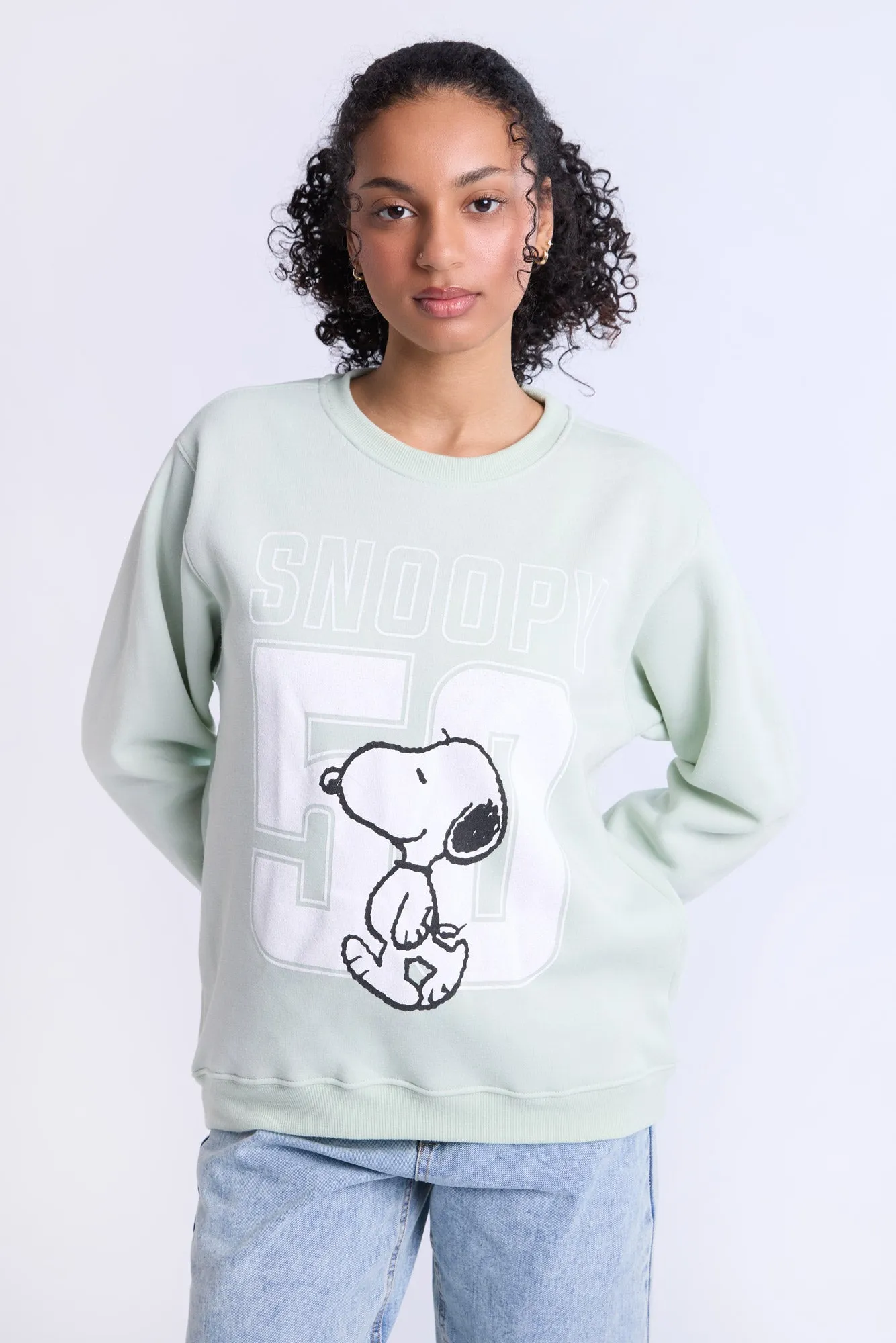 Peanuts Snoopy 50 Graphic Crew Neck Sweatshirt sold by Bluenotes