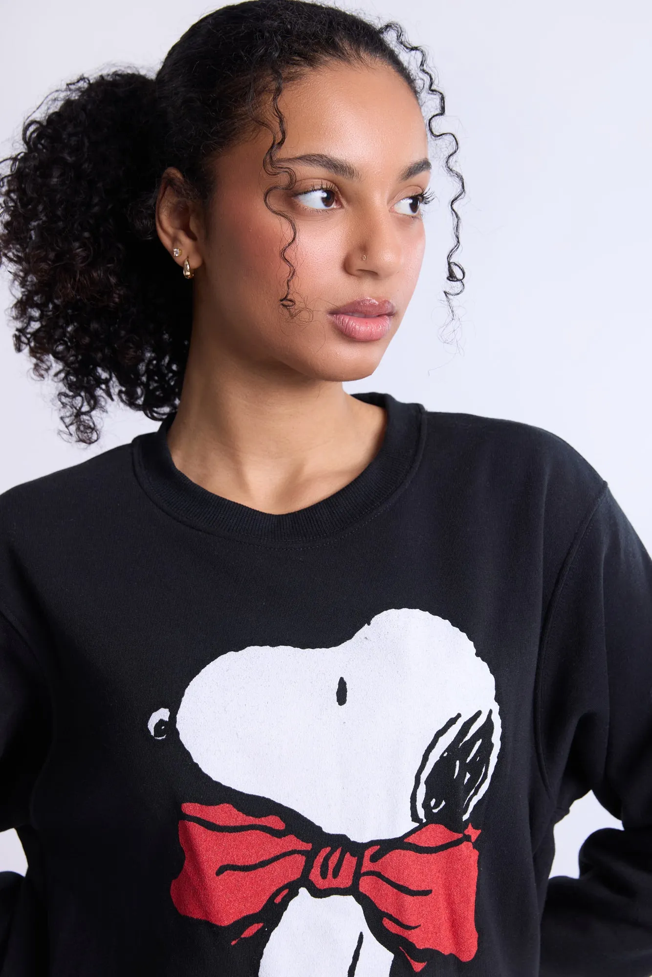 Peanuts Snoopy Bow Graphic Crew Neck Sweatshirt sold by Bluenotes product image thumbnail 2