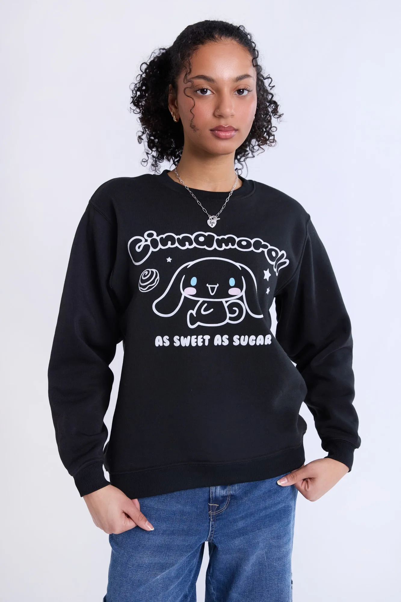 Cinnamoroll Sugar Graphic Crew Neck Sweatshirt sold by Bluenotes