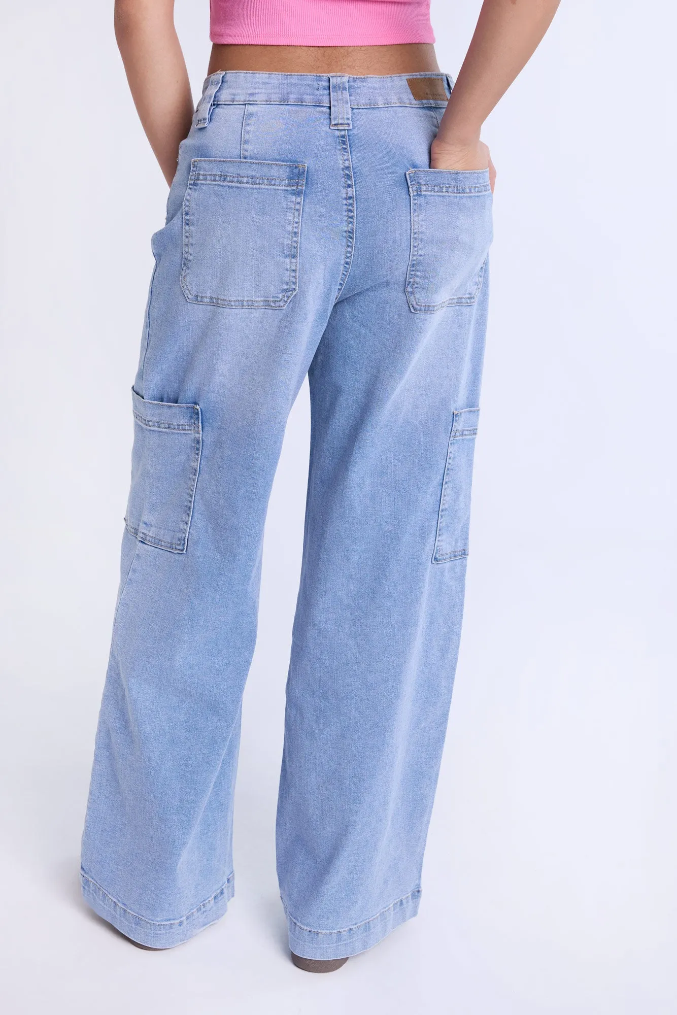 Super High Rise Wide Leg Cargo Jeans sold by Bluenotes product image thumbnail 3