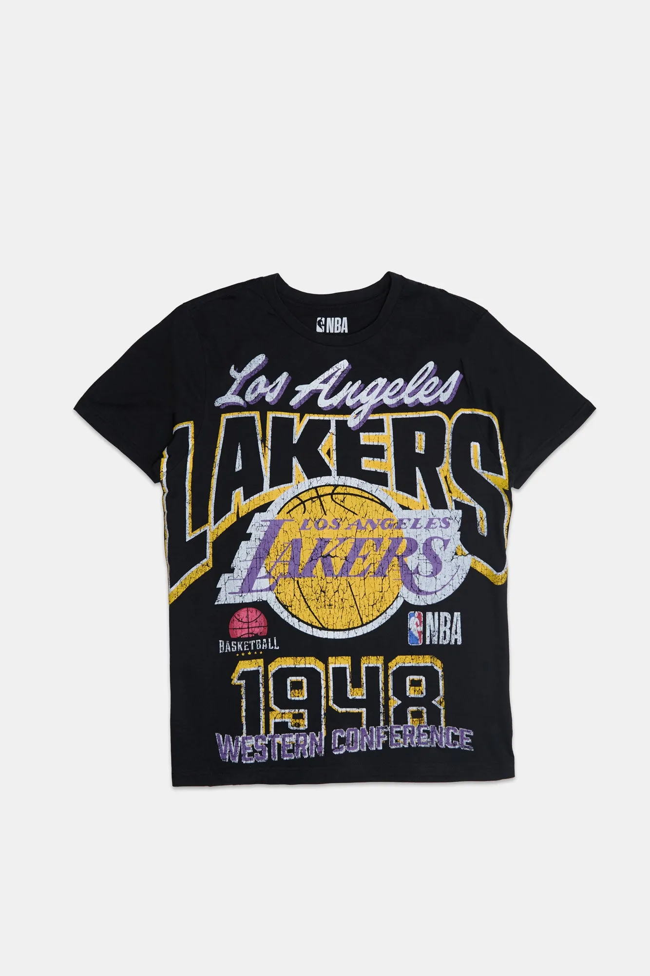 Los Angeles Lakers 1948 Graphic Panel Print Tee sold by Bluenotes