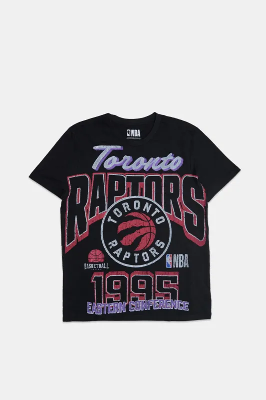 Toronto Raptors 1995 Graphic Panel Print Tee sold by Bluenotes