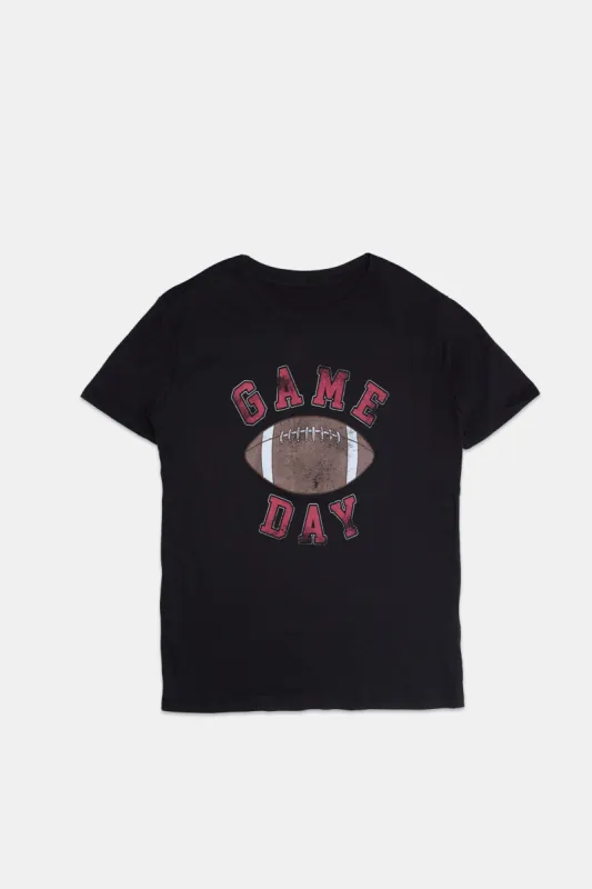 Football Game Day Graphic Boyfriend Tee sold by Bluenotes