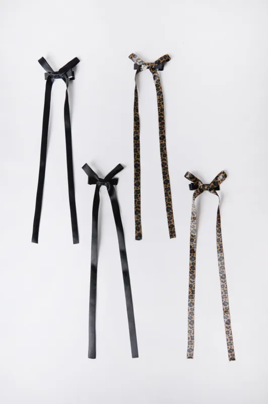 Mini Long Hair Satin Bow Clips 2-Pack sold by Bluenotes