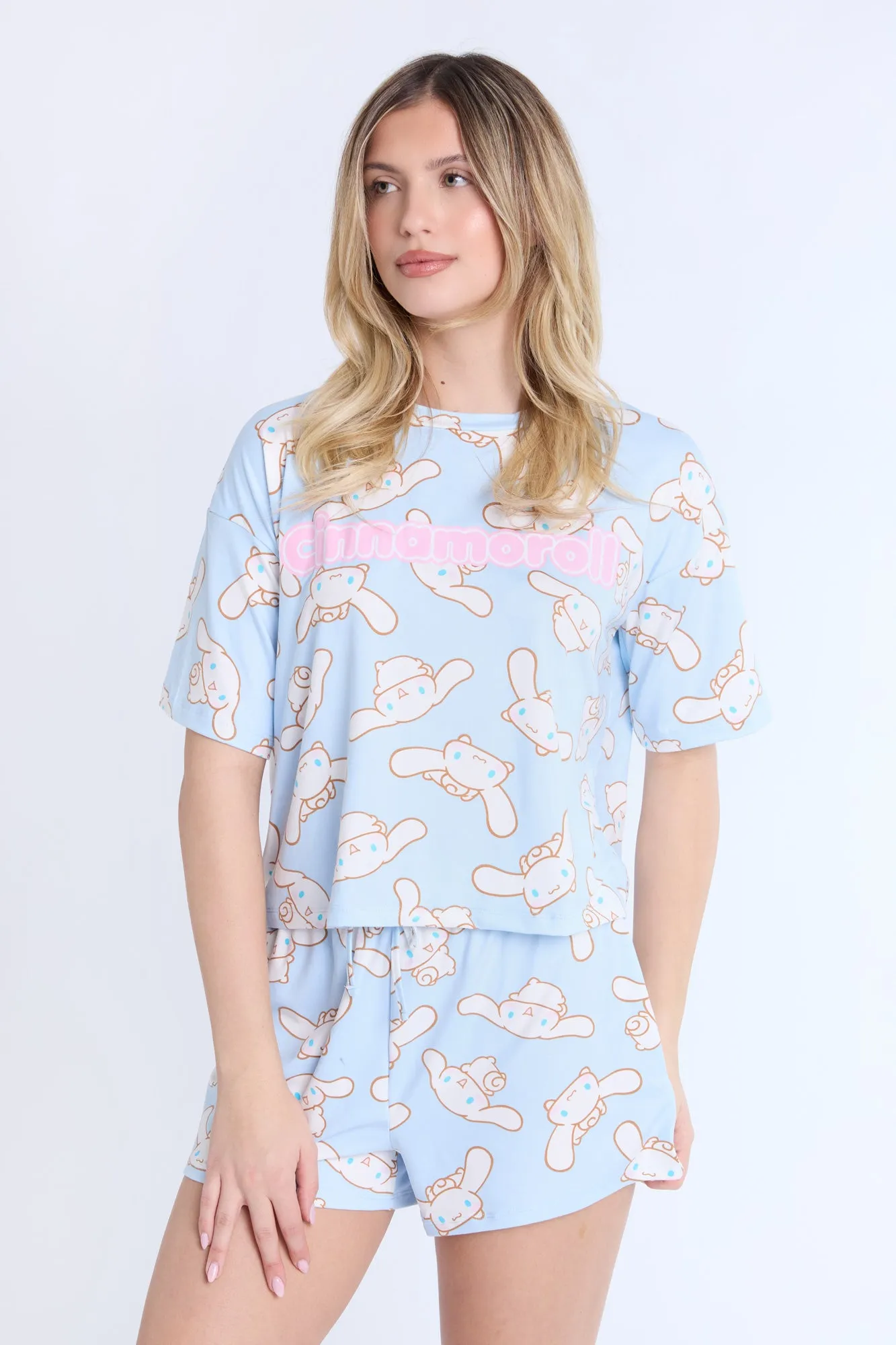 Cinnamoroll Super Soft Pajama Tee And Shorts 2-Piece Set sold by Bluenotes