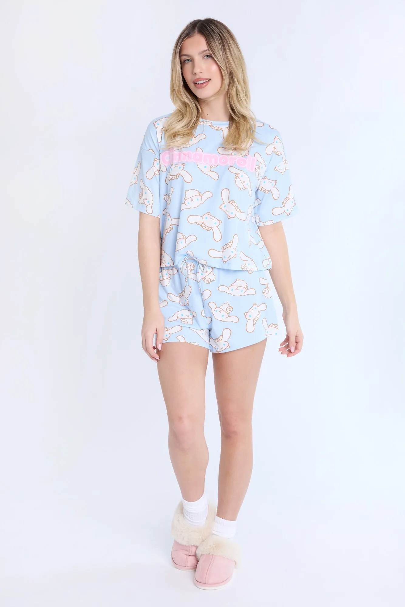 Cinnamoroll Super Soft Pajama Tee And Shorts 2-Piece Set sold by Bluenotes product image thumbnail 4