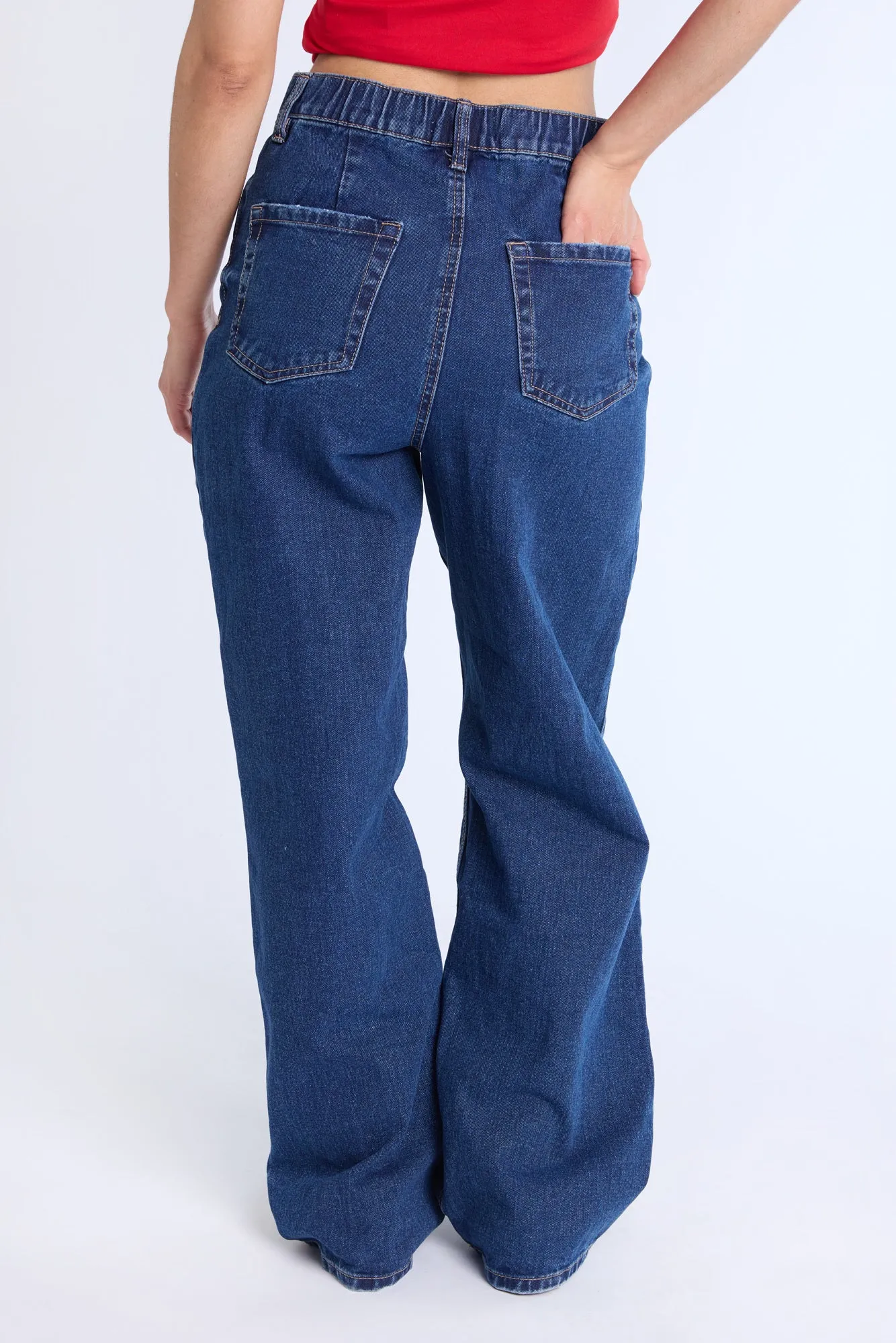 Super High Rise Comfort Waistband Baggy Jeans sold by Bluenotes product image thumbnail 2