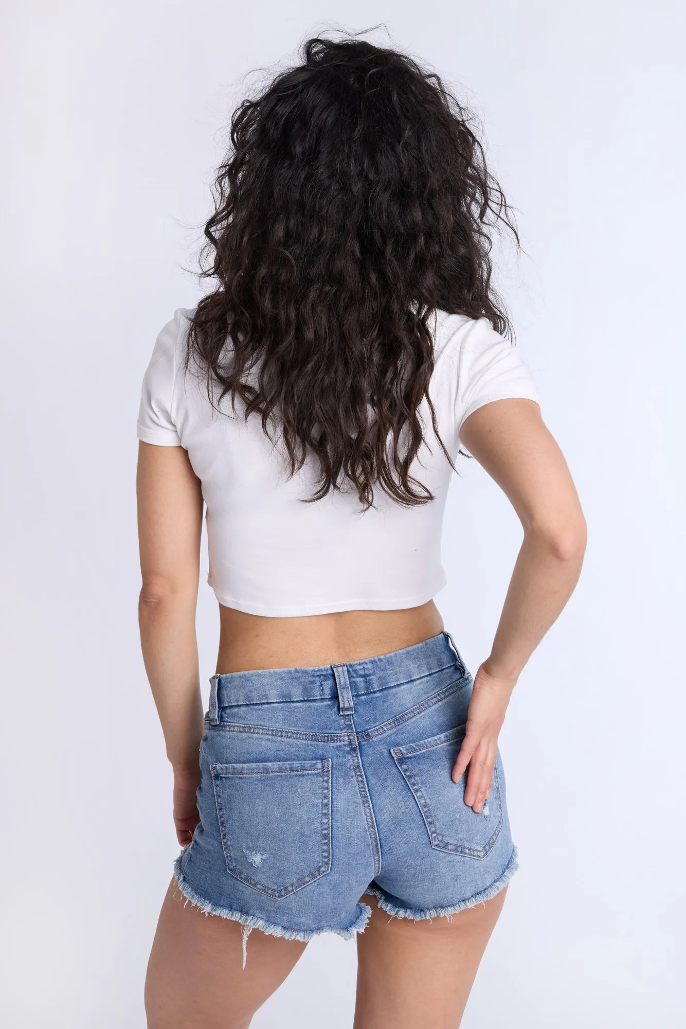 High Rise Curvy Denim Shorty sold by Bluenotes product image thumbnail 3