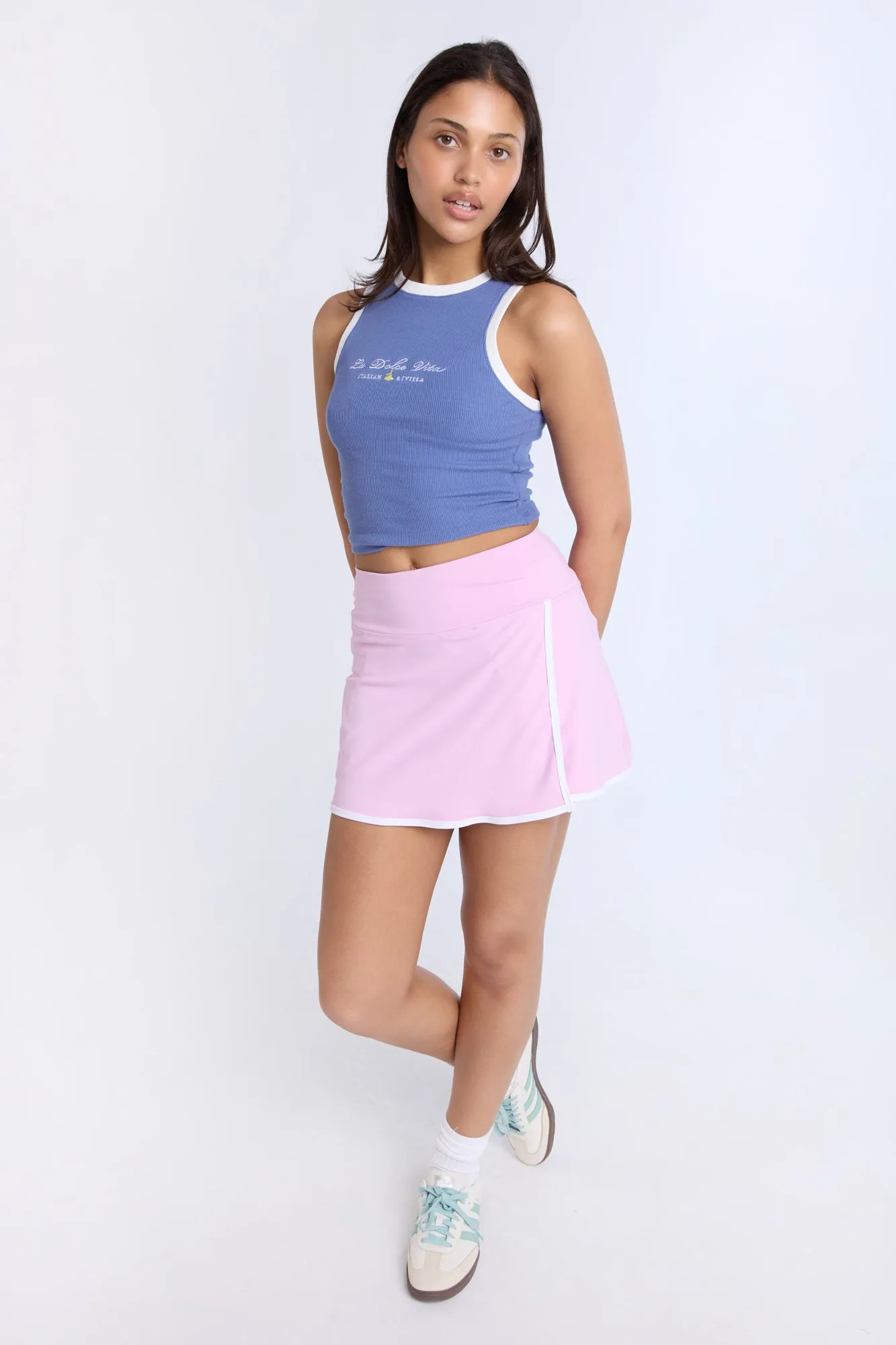La Dolce Vita Embroidered Graphic High Neck Tank Top sold by Bluenotes product image thumbnail 3