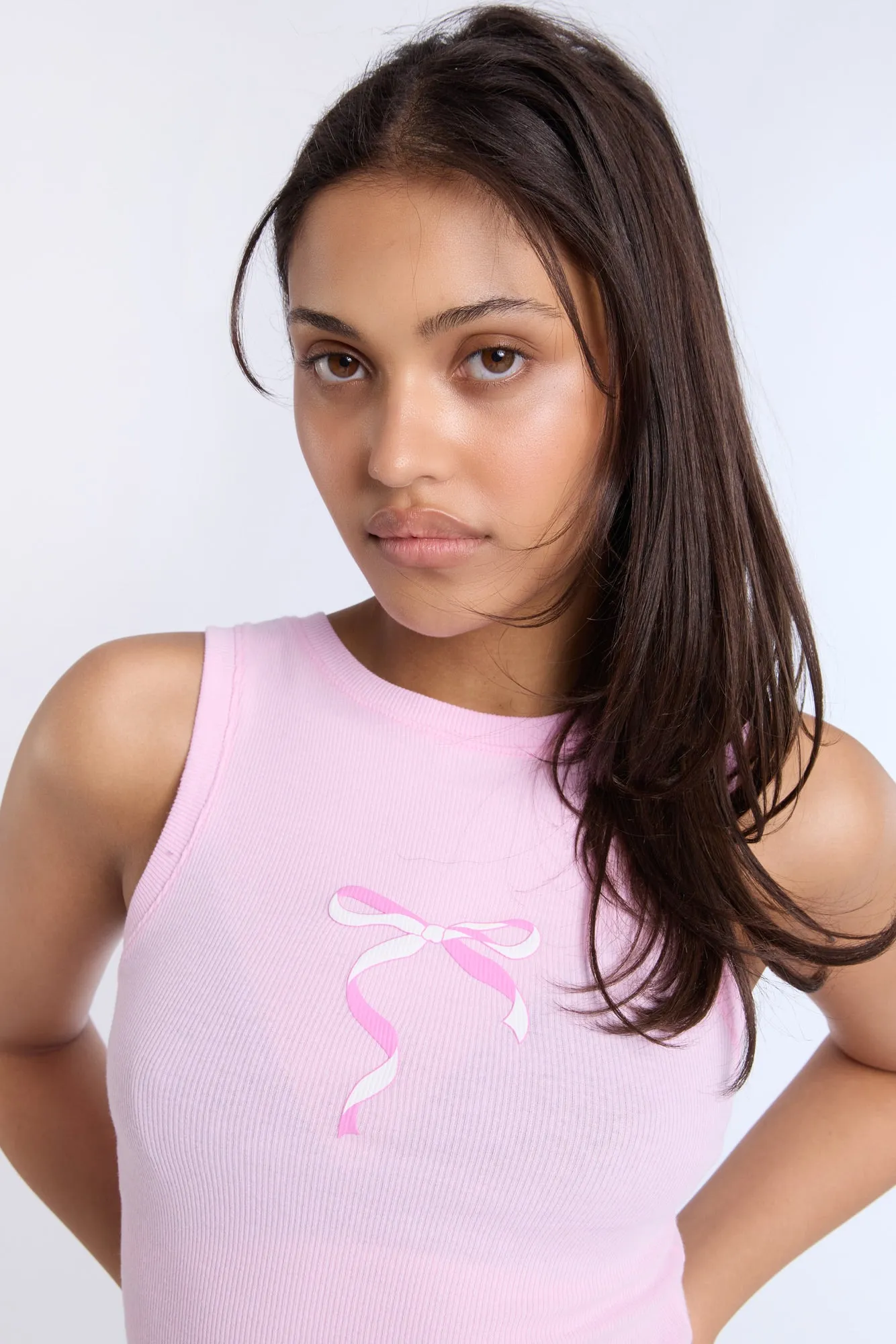 Bow Graphic High Neck Tank Top sold by Bluenotes product image thumbnail 2