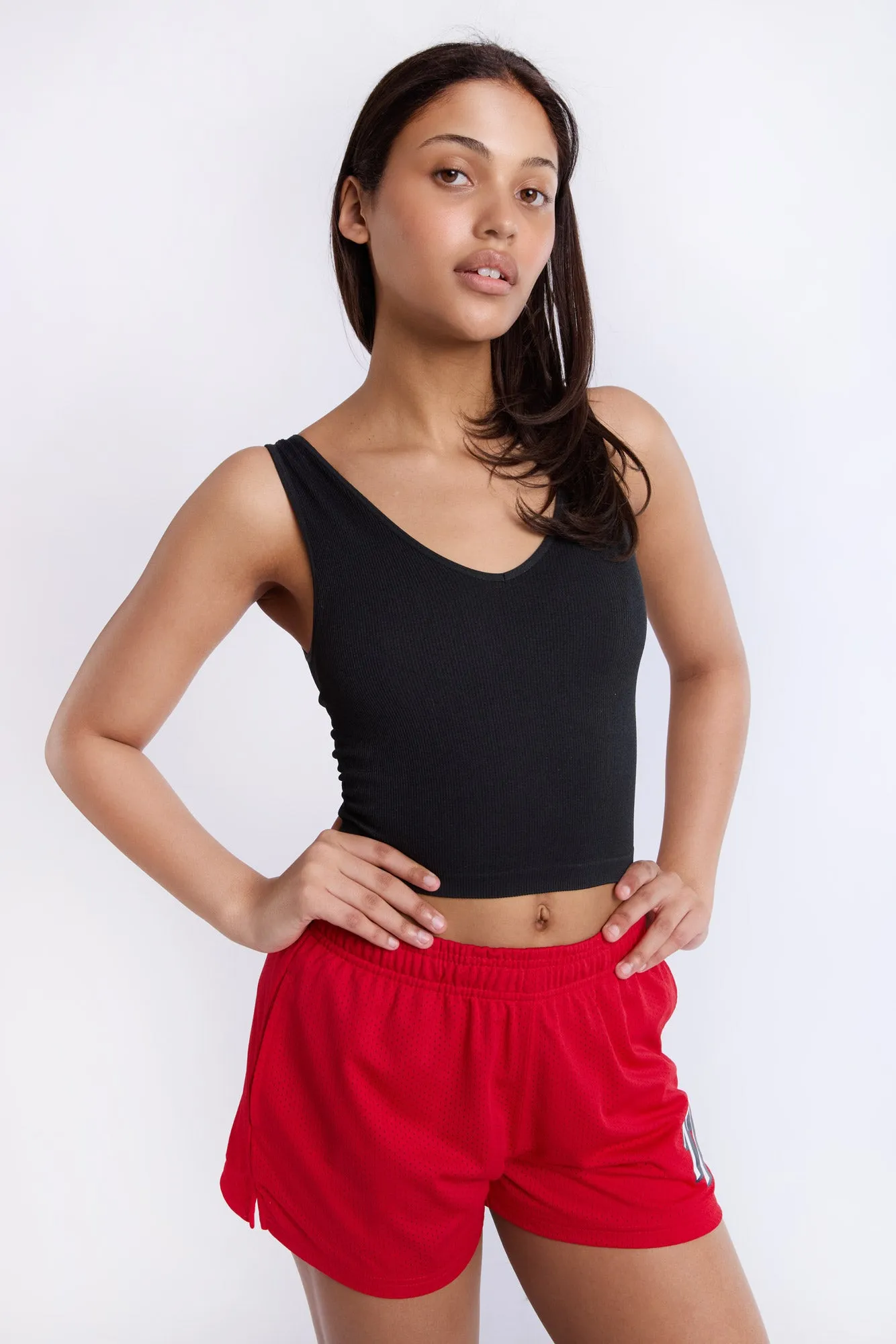 AERO Seamless Ribbed Knit V-Neck Tank Top sold by Bluenotes product image thumbnail 2
