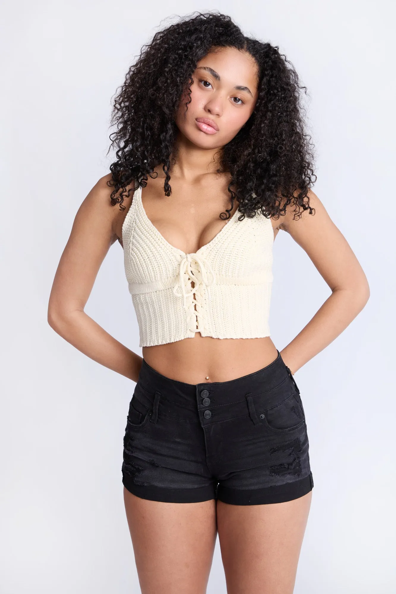 Super High Rise Shape Up Denim Shorts sold by Bluenotes product image thumbnail 4